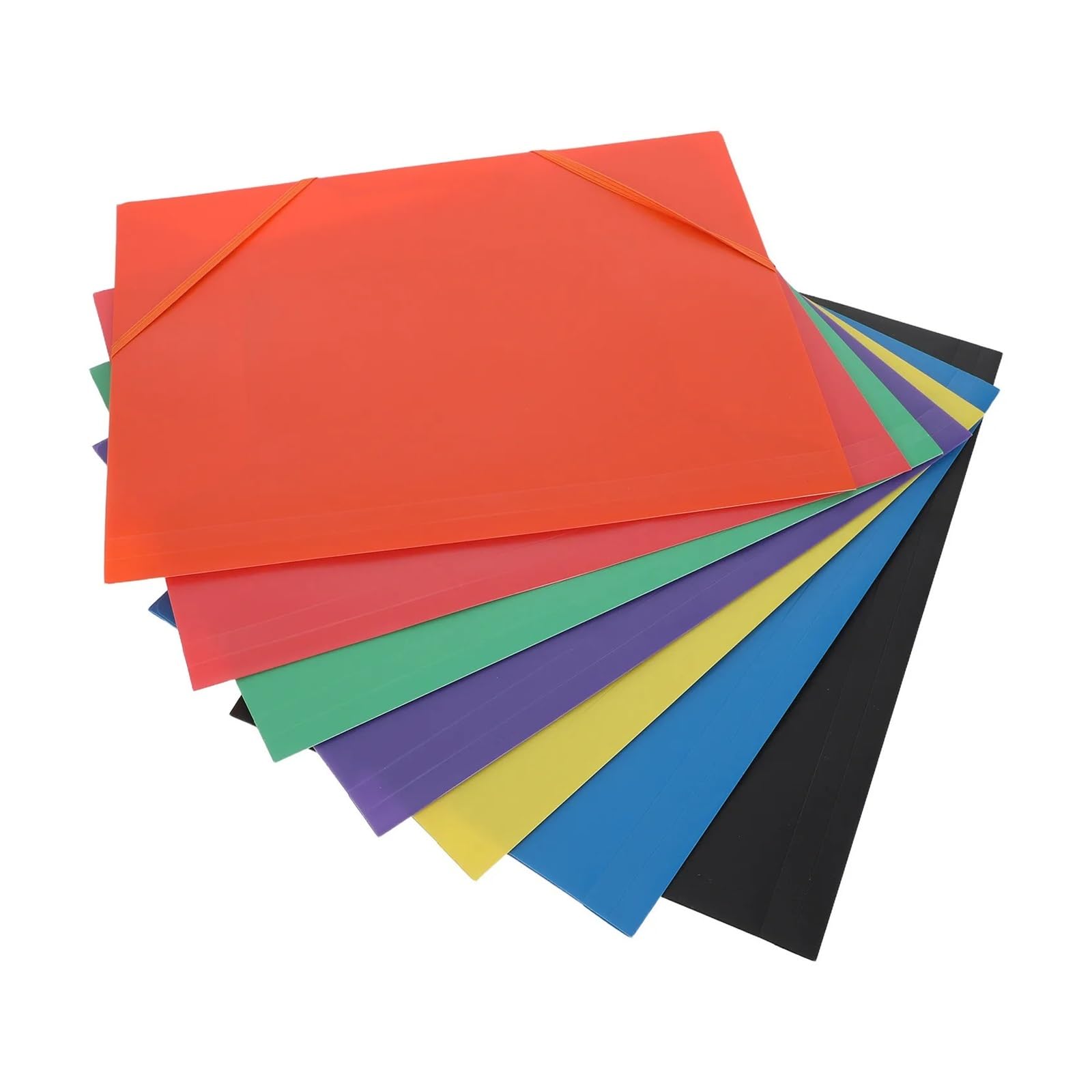 Organizer per documenti con elastico Portadocumenti con fascia elastica da 7 pezzi in plastica colorata | Cartelle di file Cartella di archiviazione for ricevute di viaggio, ufficio, scuola, casa, carta, organizer