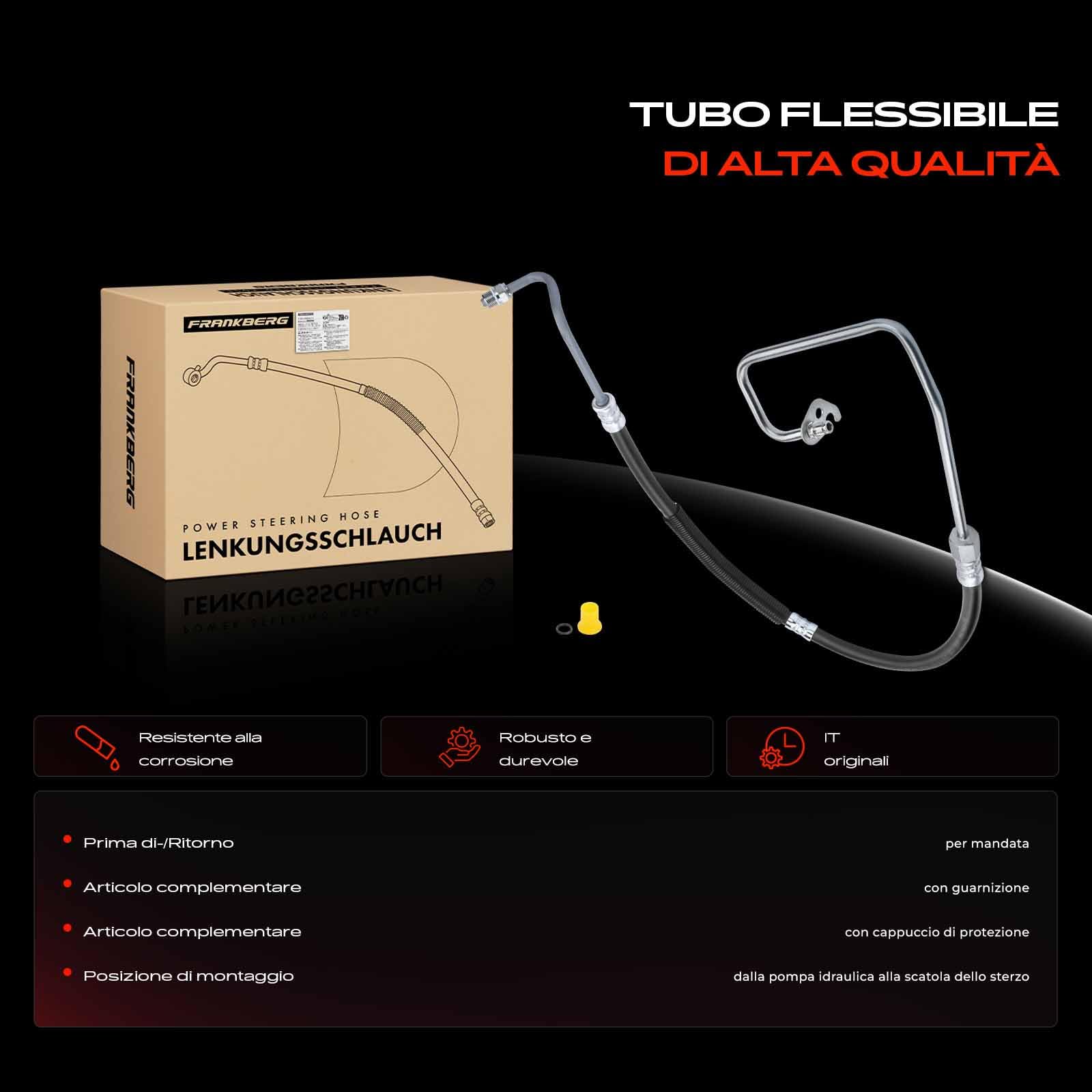 Frankberg Servosterzo Tubo flessibile Compatibile con Fiesta V Van 1.3L 2003-2005 Fiesta V JD JH 1.3L 2001-2008 Replace# 1207813, 2S6C3A719GL