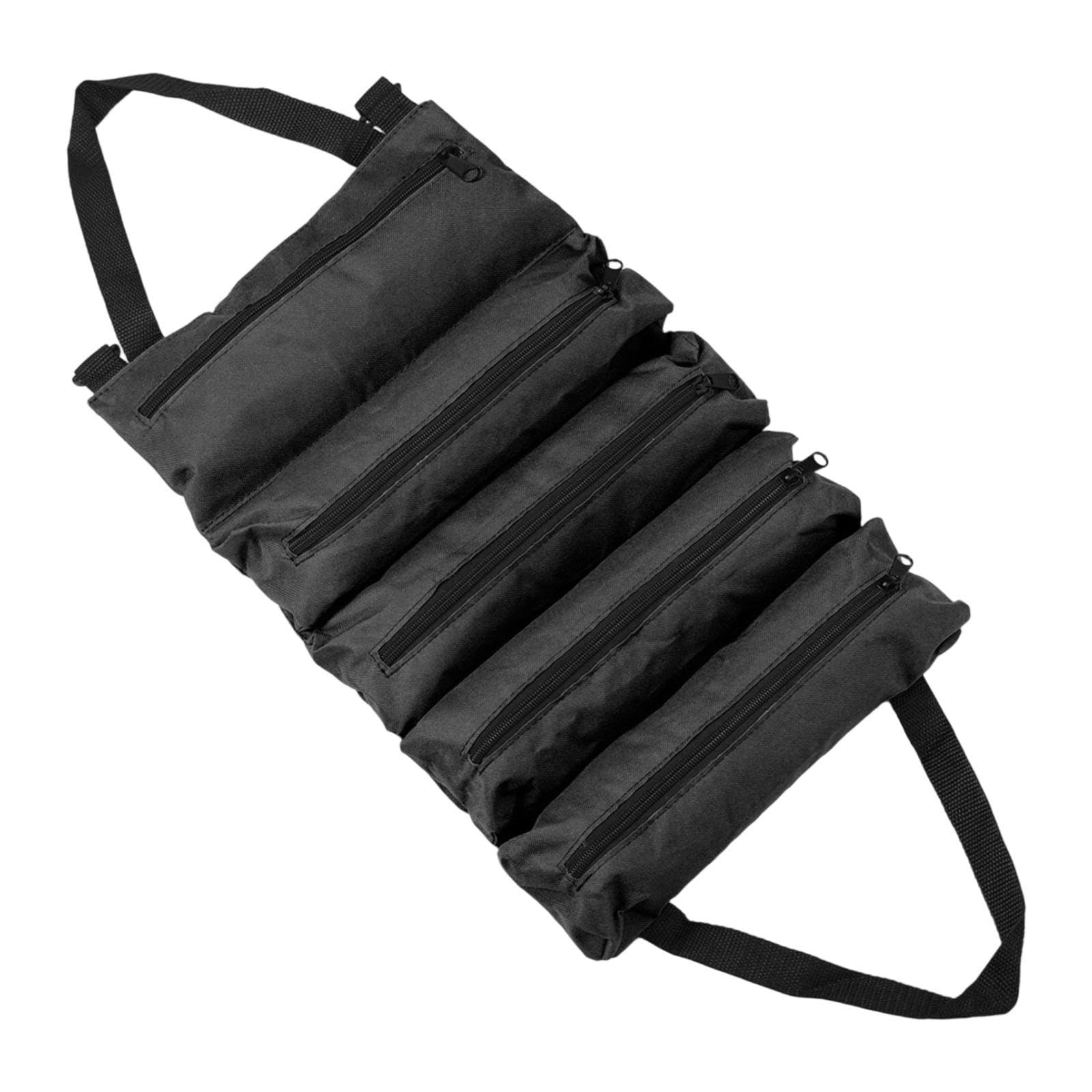 sacs de stockage d'outils, Sac à outils enroulable, sac de transport enroulable, organisateur de rouleau d'outils de moto, noir