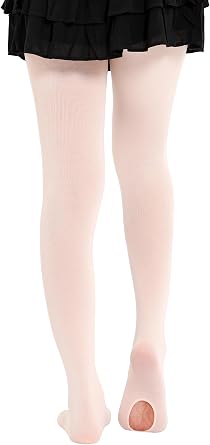 EVERSWE 2 Pairs Pack Girls Ballet Tights Ultra Soft Dance Leggings, Convertible Transition Dance Tights
