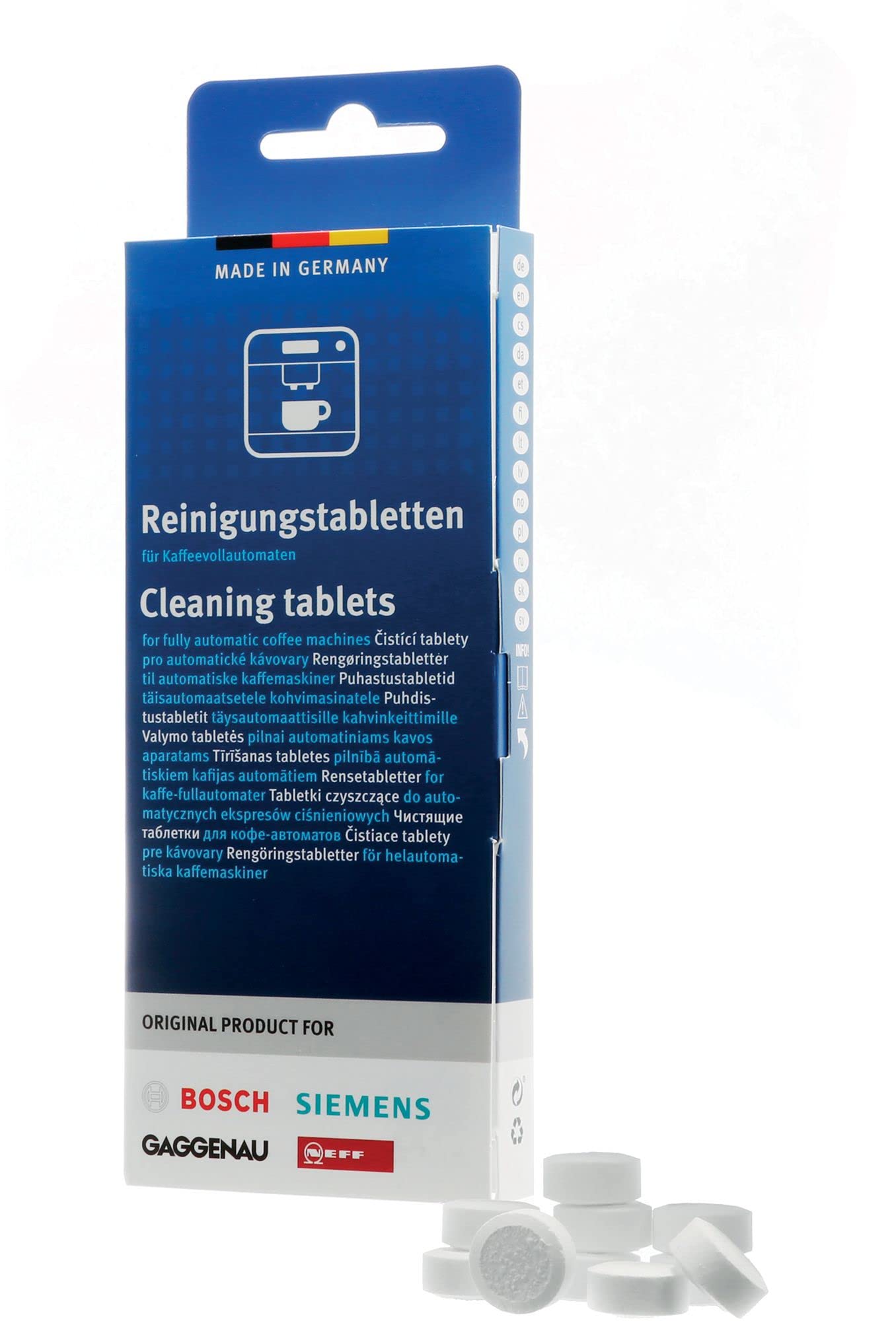 Kit de nettoyage conçu pour machines à café Bosch Siemsn Neff 00312014 4 x 250 ml + 10 pastilles