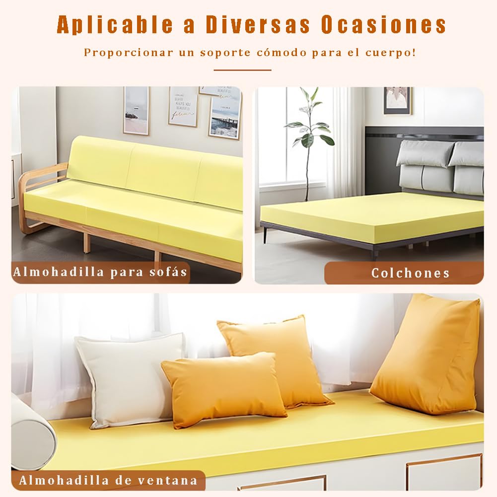 Espuma para Tapizar, Goma Espuma para Poliuretano, Corte a Cualquier Tamaño, Espuma Rectangulares para Sofá, Cojines, Asientos, Colchones (Espesor 10-150x30cm)
