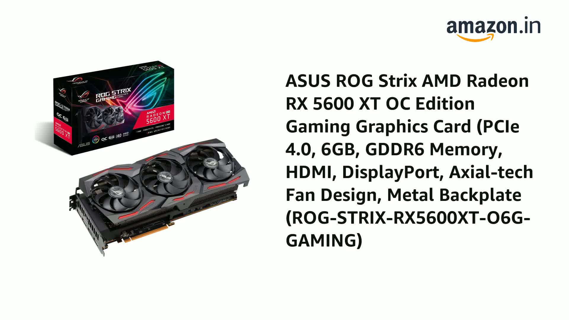 Amazon.in: Buy ASUS ROG Strix AMD Radeon RX 5600 XT OC Edition