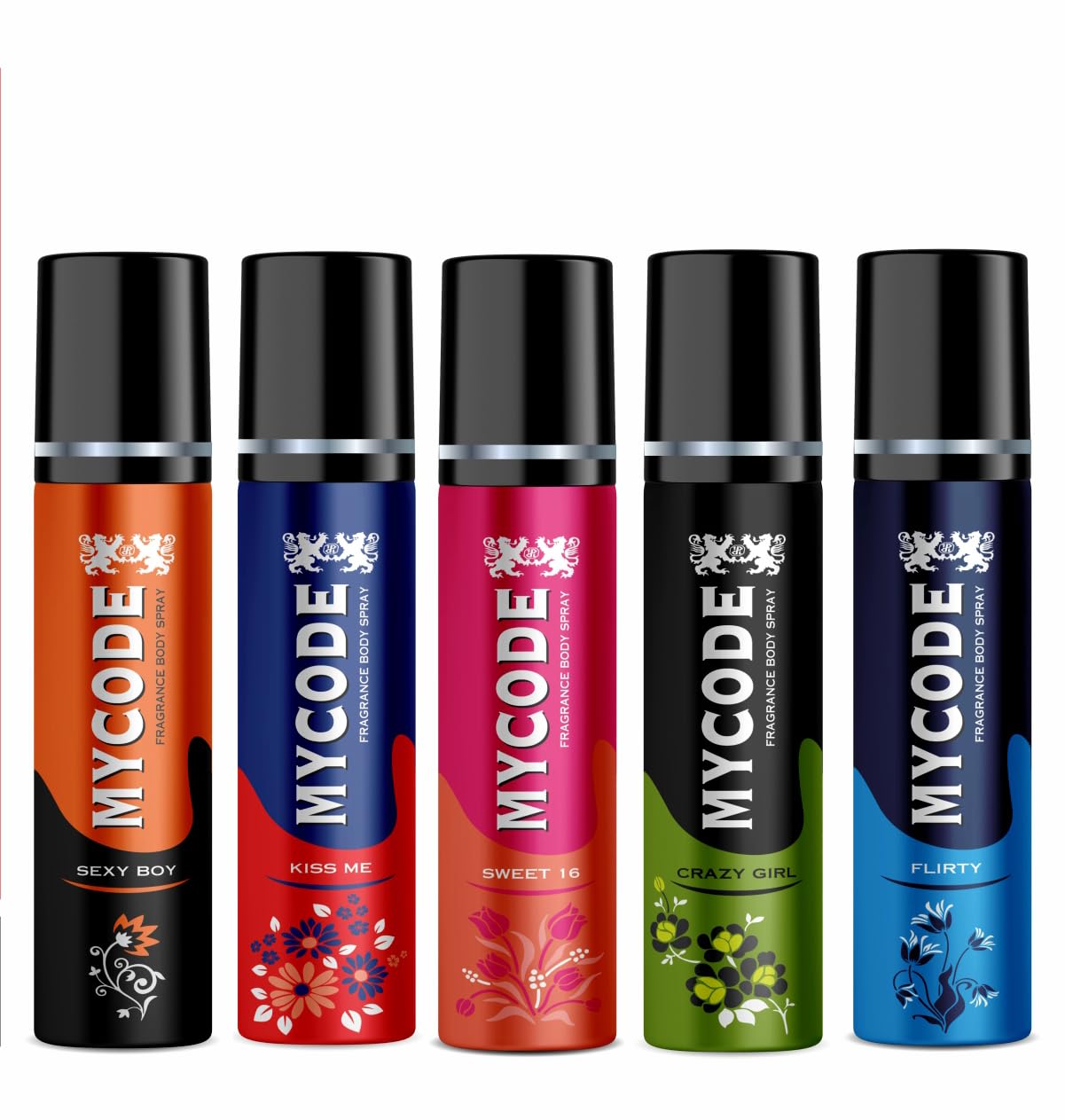 Forever Bliss Mycode Kiss me, Sweet 16, Sexy boy Crazy Girl and Flirty Long Lasting Fragrance Deodorant Perfume Body Spray For Men and Women Pack of (5X75ml)-image-17