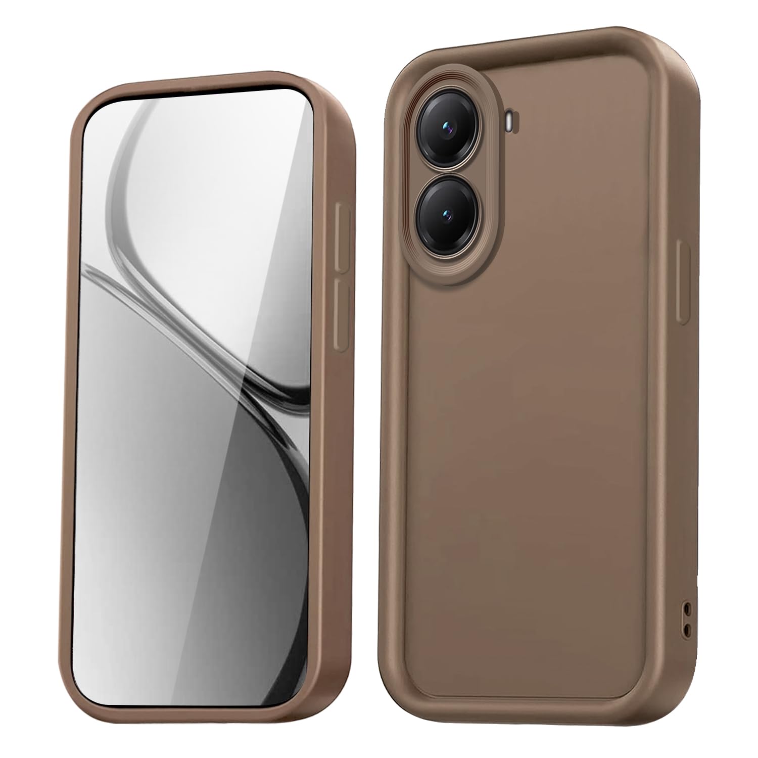 HAOYE Cases for Xiaomi Poco X7 Pro 5G case, Silicone Shockproof Cover with Raised Edges/Reinforced Corners Phone Cases - Brown Xiaomi Poco X7 Pro 5G Brown