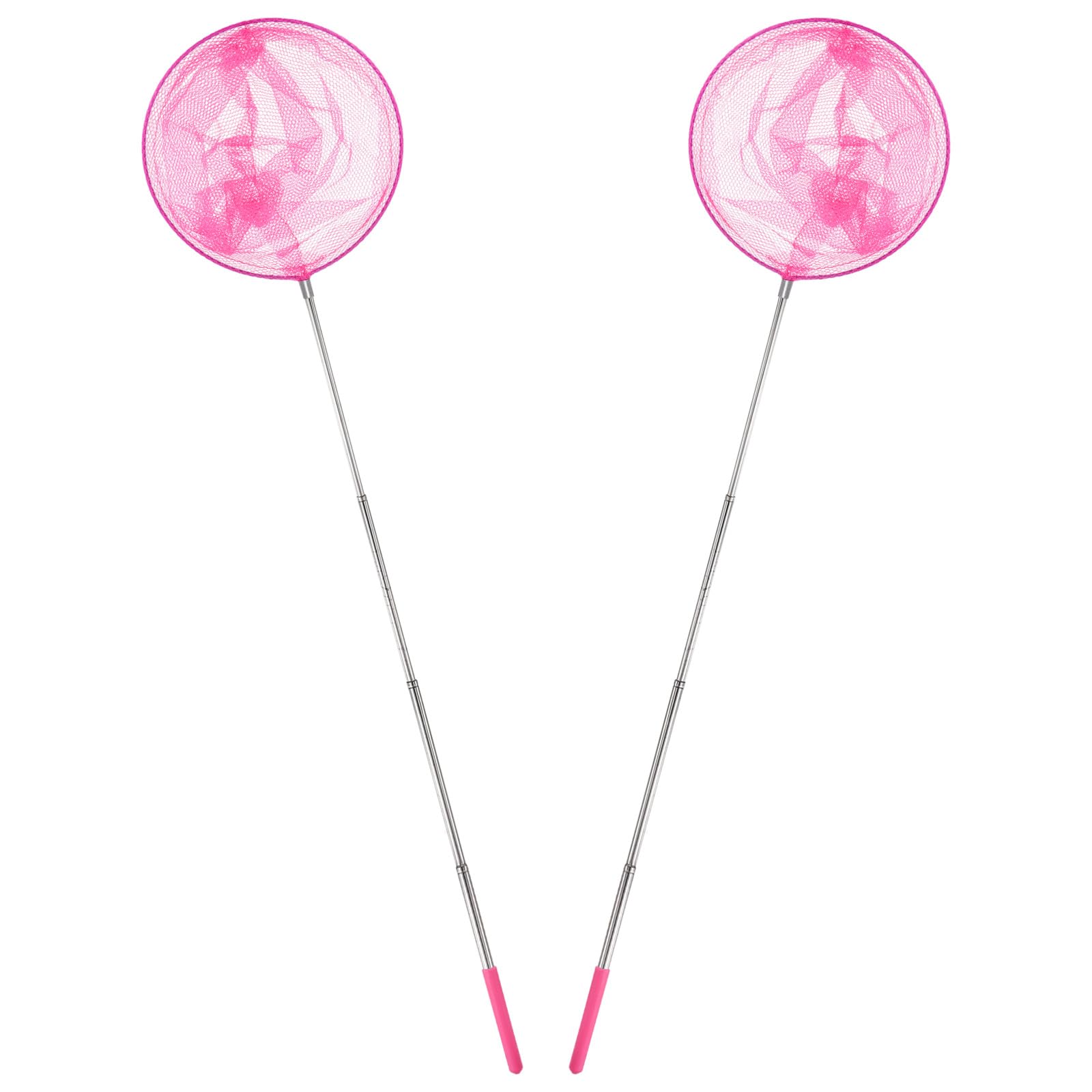 M METERXITY Lot de 2 filets de pêche télescopiques pour adolescents, extensibles de 48 cm, petits filets avec poignée réglable pour attraper les insectes/petits poissons/crevettes/aquarium/extérieur