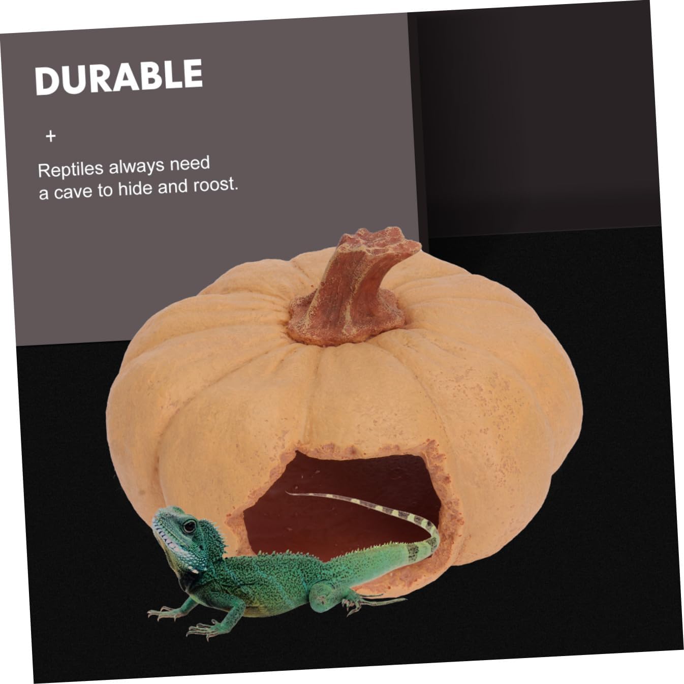 Levemolo 1pc Hand-Painted Pumpkin Reptile Cave Fish Tank Landscape Decor Unique Reptile Rest Hut for Courtyard Decoration for Pets Creative Hideaway for Lizards and