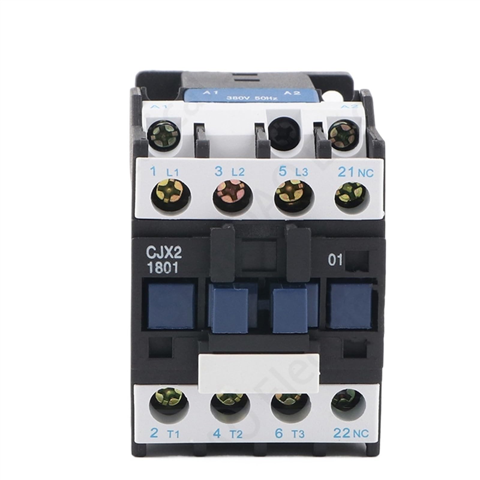 Stycznik AC CJX2-1801 LC1 18 A trójfazowy 3-biegunowy NF, napięcie cewki 380 V, 220, 110, 36, 24, 50/60 Hz, montaż na szynie DIN 3P+1NF(110v)