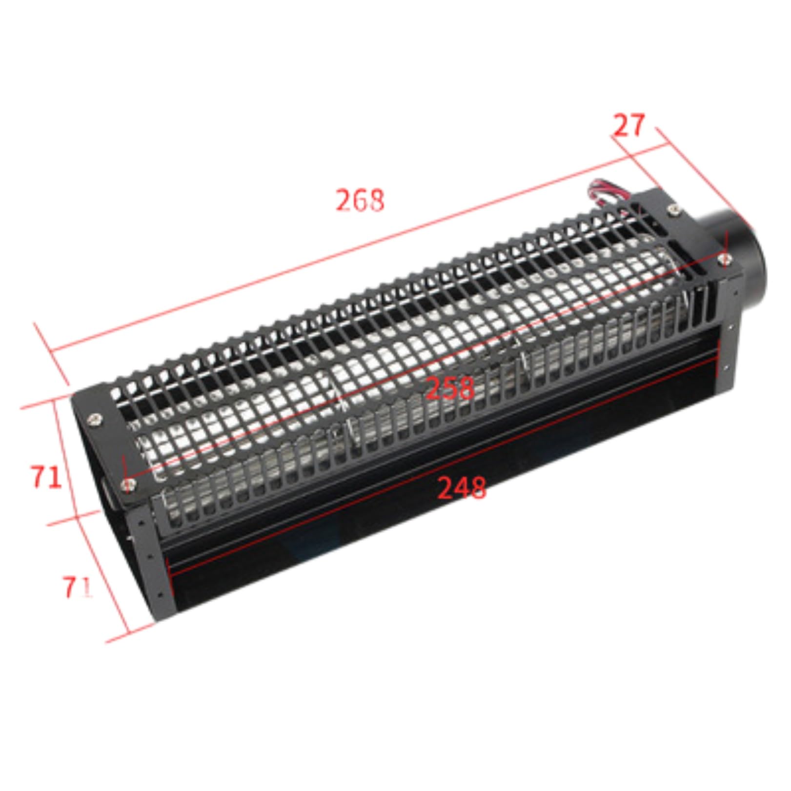 Ventilatore Tangenziale con Protezione da Surriscaldamento Nero | Realizzato in acciaio al carbonio, girante maggiorata, silenziosa, adatta for ascensori, camere da letto, ecc.(50350,12V)