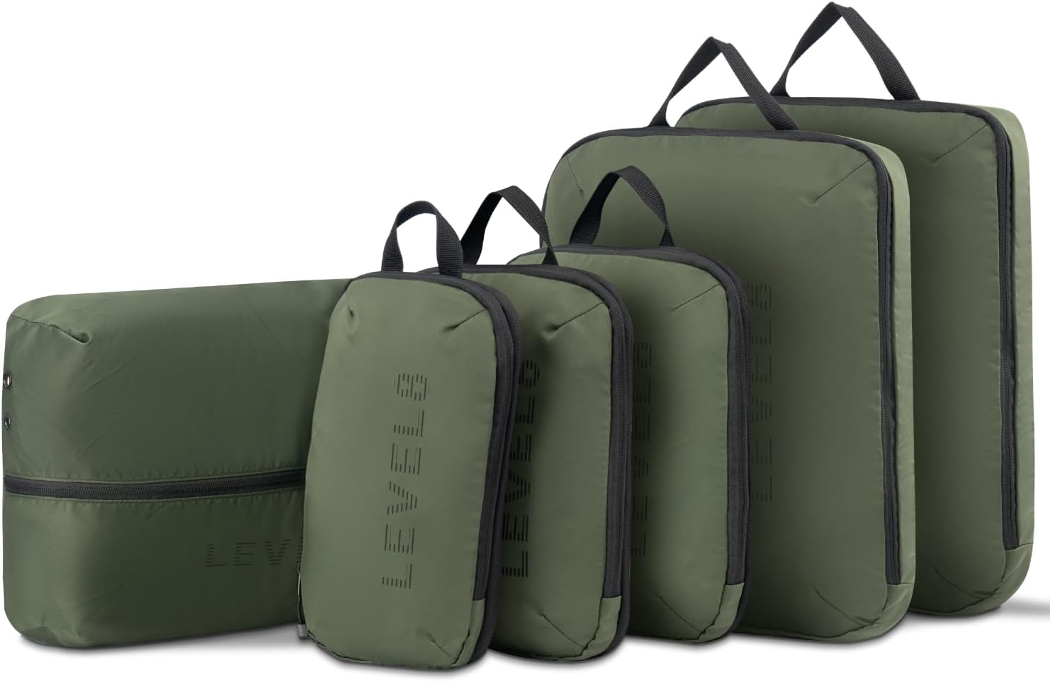- Compression Packing Cubes for Suitcase, 6 Set Travel Bags with Shoe Organizer, Packing Organizers Travels Accessories in 4 Sizes (Extra Large, Large, Medium, Small), Green