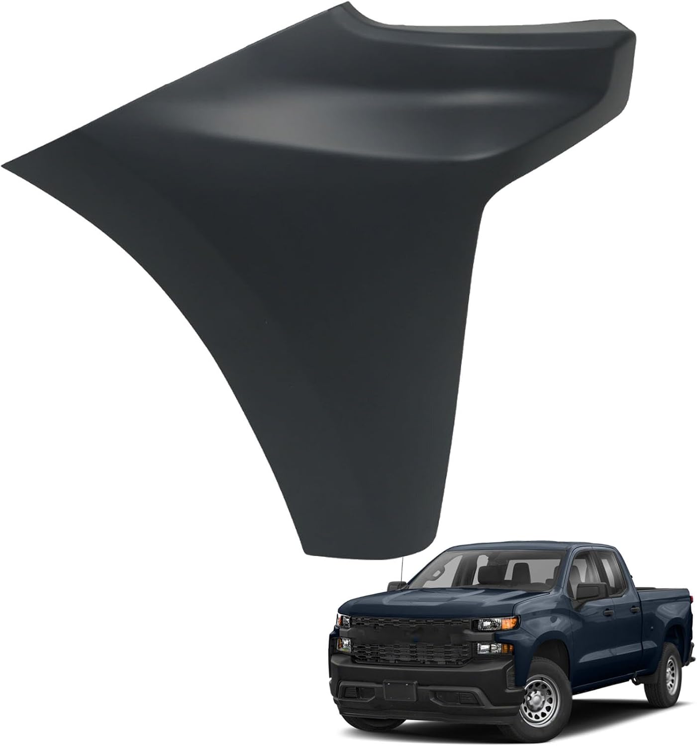 Black Front Bumper End Cap Extension Right Side Replacement for 2019 2020 2021 2022 Silverado 1500 GM1017110