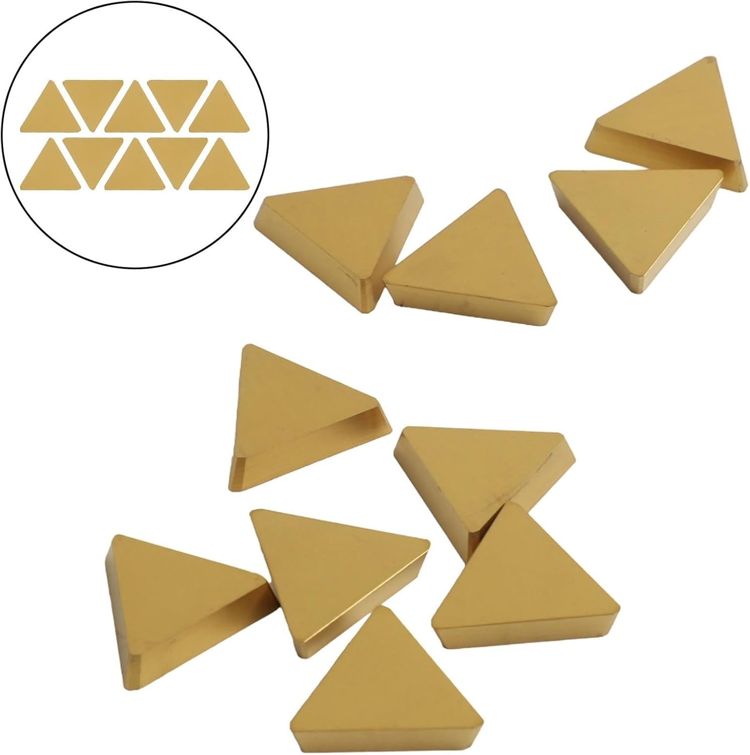 10 Pack TPG322 Carbide Inserts, TPGN160308 Turning Inserts, Tin Coated Carbide Cutters For Lathes And Mills, Industrial Tools