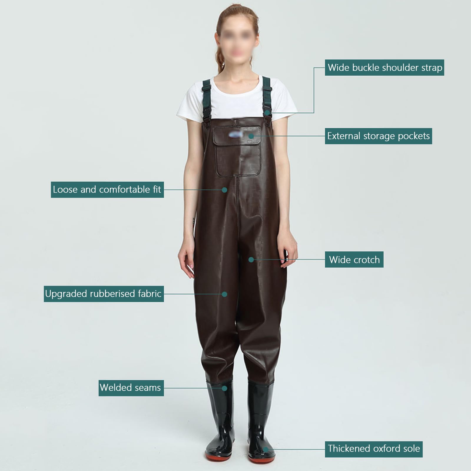 Stivali da Pesca E Trampolieri Tutto Il Corpo con Stivali di Gomma da Uomo E da Donna Impermeabile Traspirante Leggero Crosswater Waders da Caccia Pesca