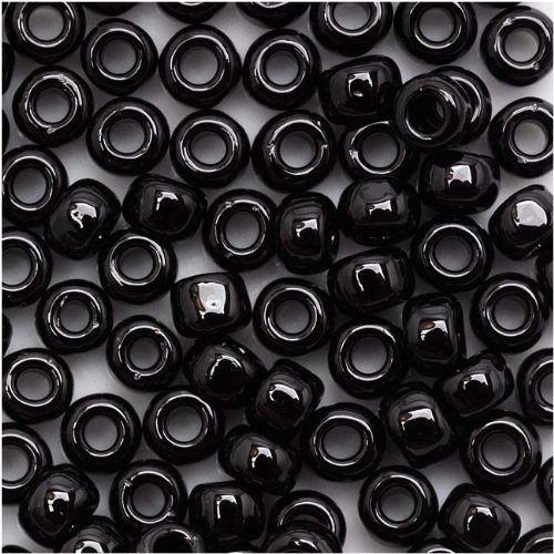 Round Seed Beads Size 6/0, 49 Opaque Jet/Black Beads 2.5" Tube, Apprx. 8 Grams, Imported 4mm Japanese Seed Beads for Jewellery Making, Beading, Embroidery, Art and Craft