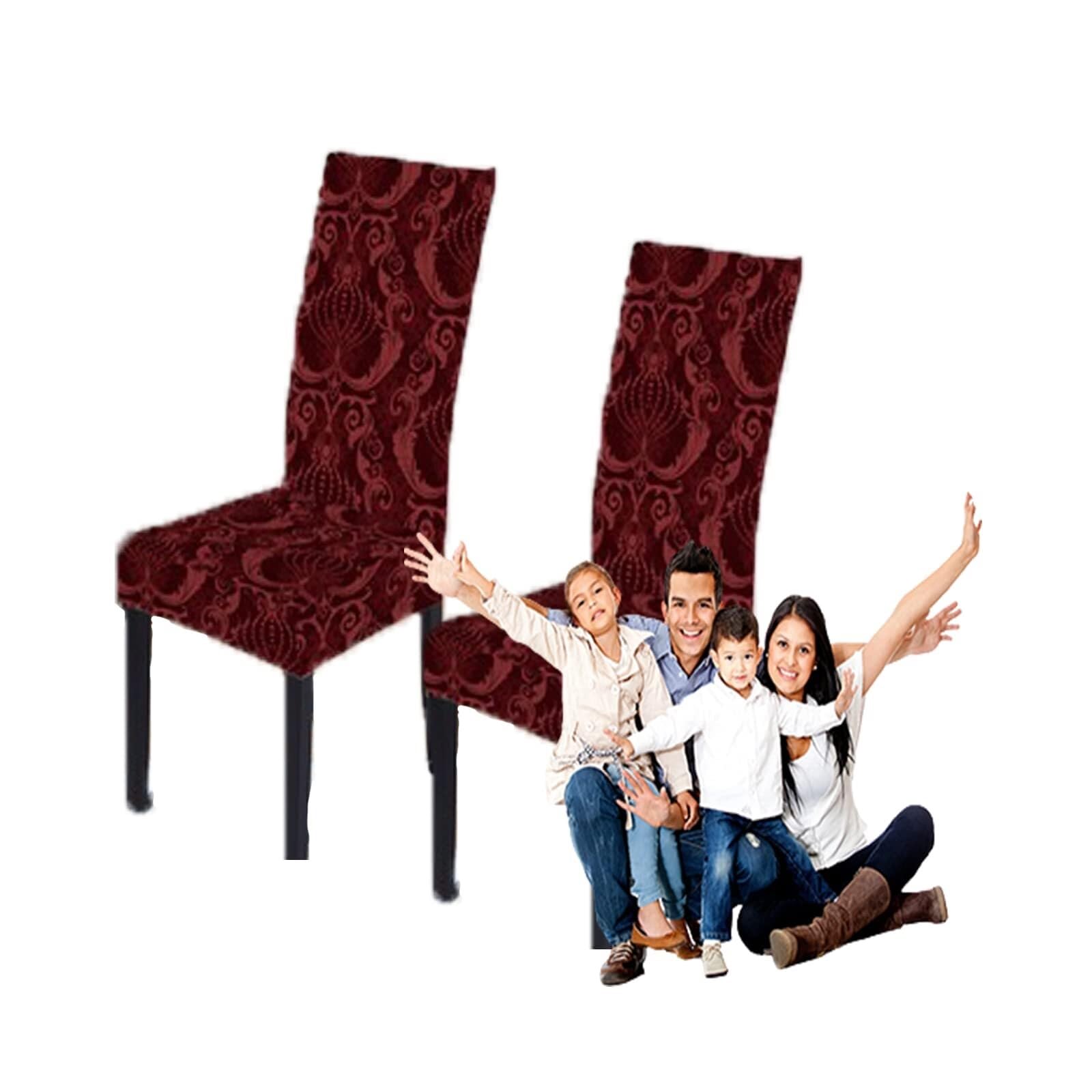 NMVAWIPT Stretchable Polyester-Spandex Dining Chair Covers Non-Slip Elastic Slipcovers For Room Banquet Hotel(6#,2pcs)