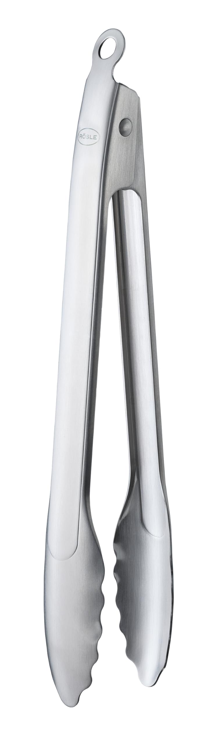 RÖSLE Barbecue Tongs, High-Quality Barbecue Tongs with Patented Locking System for Grilling, Cooking and Serving, 30 cm, 18/10 Stainless Steel, Dishwasher Safe, Silver