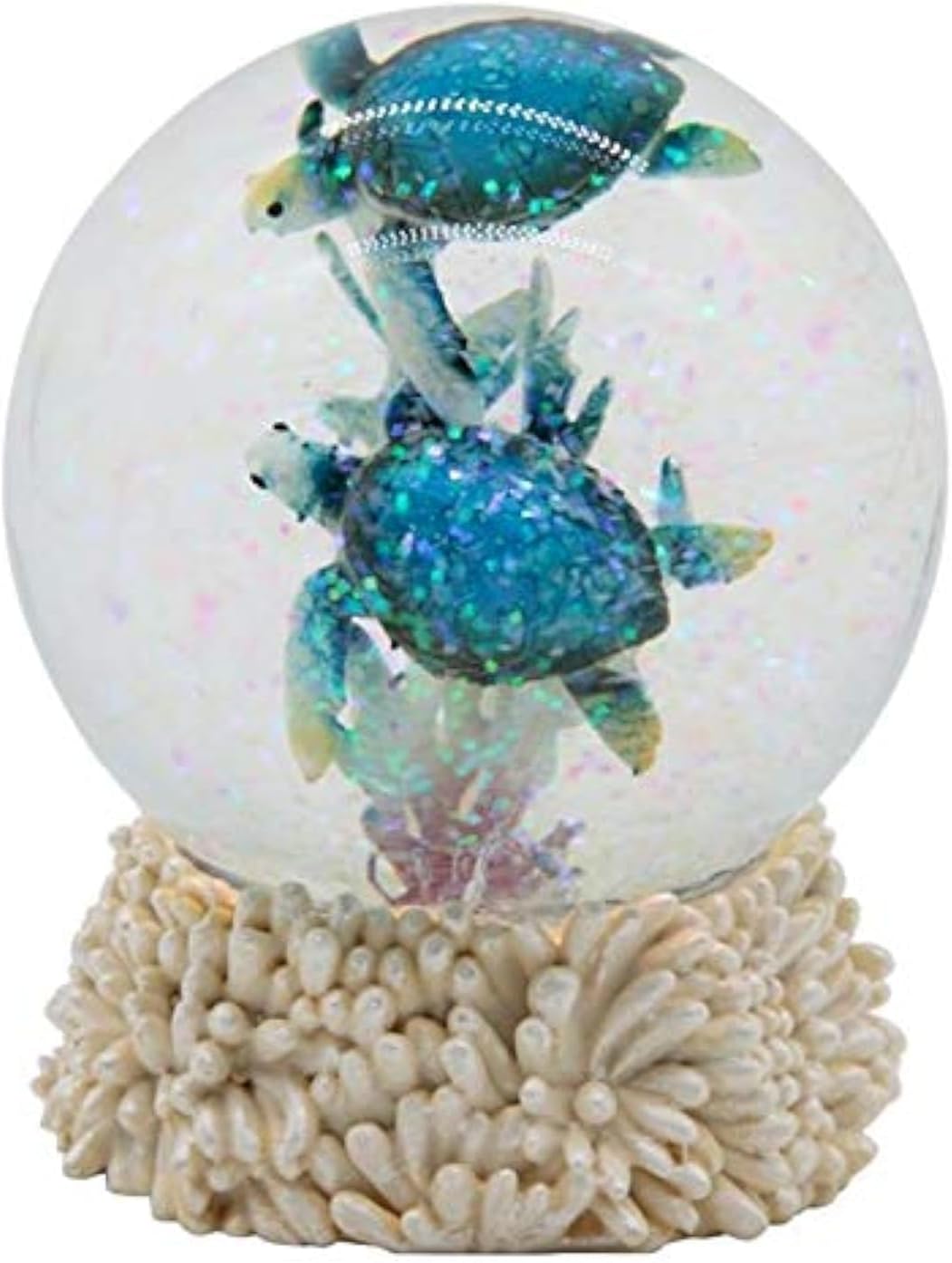 Sea Turtle Snow Globe Ocean Life Beach Themed Gift Decor Figurine, 4.5x3.5 inches