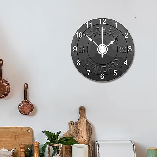 Miniatura 5 de ArogGeld Reloj de pared con barra de 10 pulgadas, reloj de pared grande de 10 pulgadas, funciona con pilas, placa de peso para colgar en la pared,
