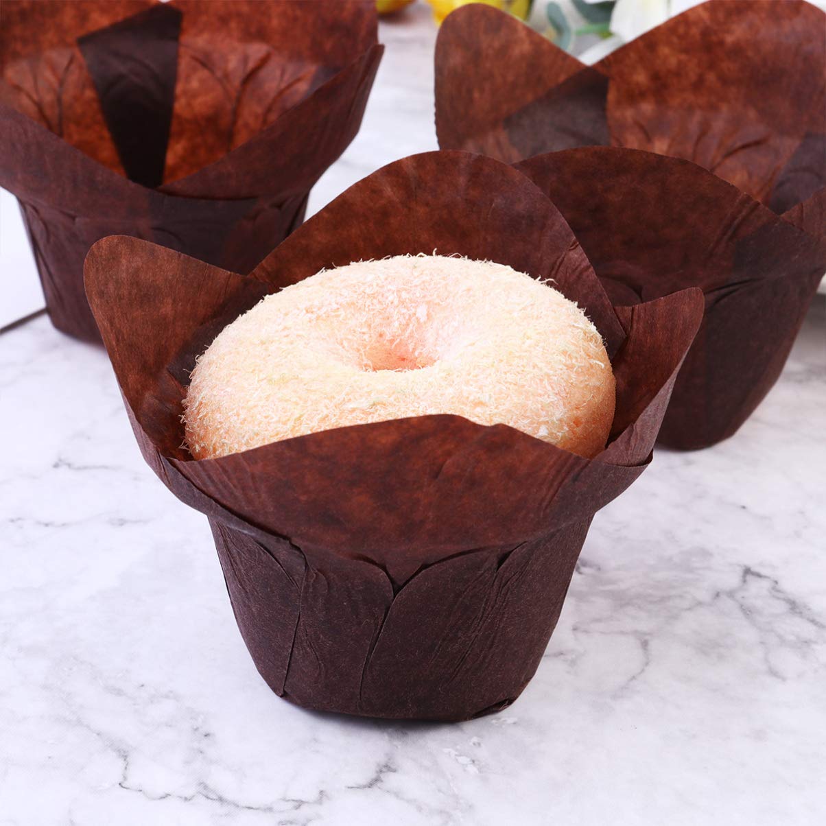 BESTonZON 200pezzi Pirottini Per Muffin Carta Confezione Di Supporti Per Dolci e Cupcake Per Feste e Occasioni Speciali Color Caffè