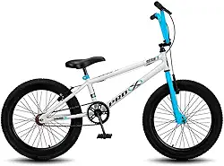 Bike Aro 20 BMX Infantil PRO X FreeStyle V-Brake,Branco Azul