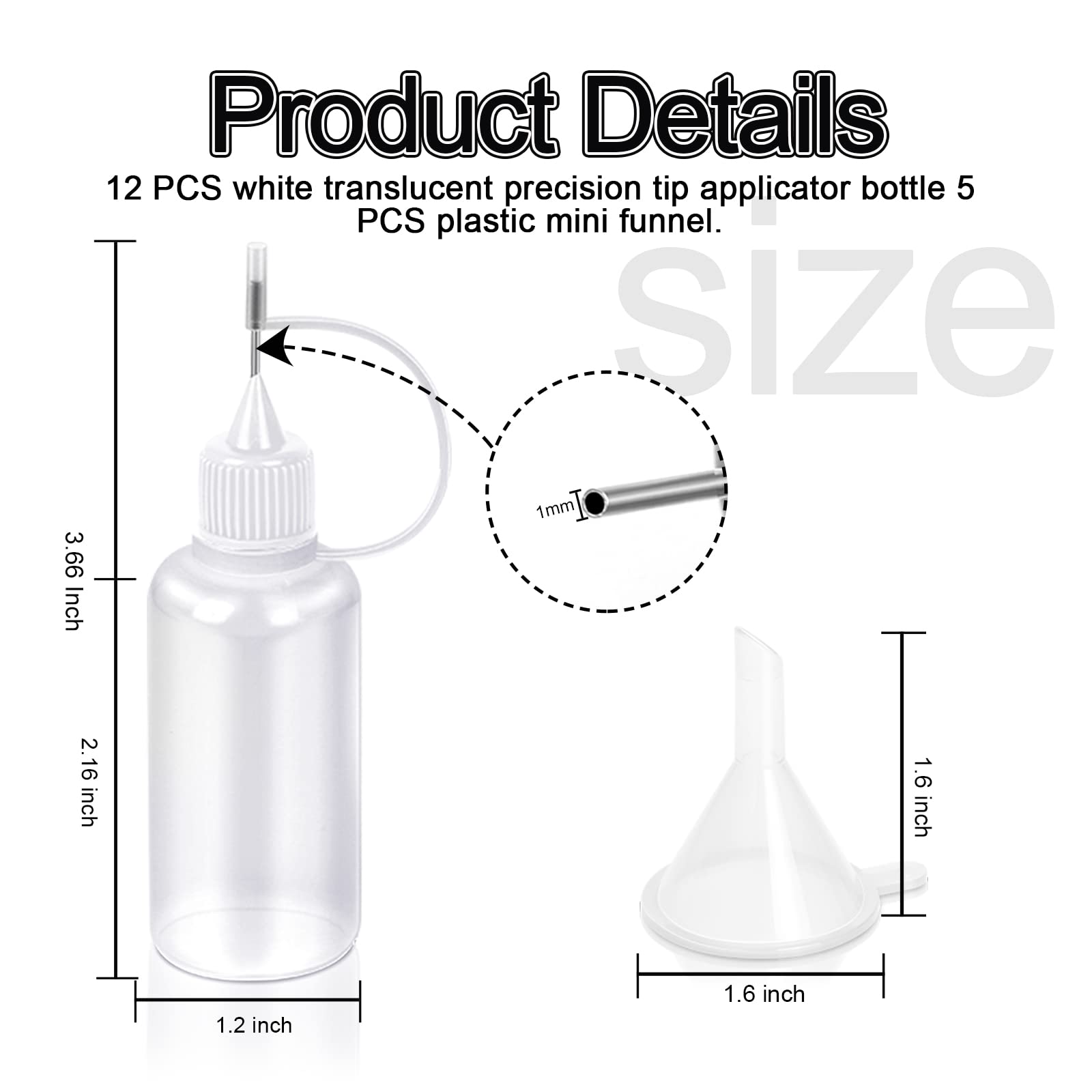 Jacquard 1/2 Oz Small Applicator Bottles With Metal Tip – For Paint, Ink, Glue & Crafts