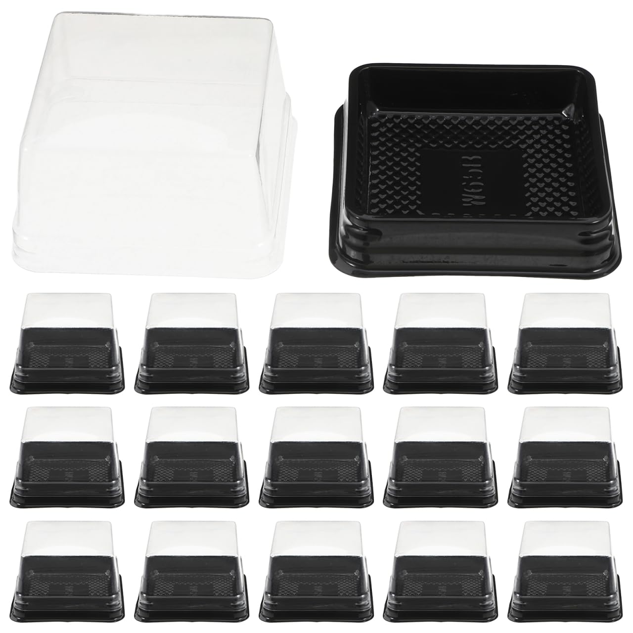 Boîte cupcake plastique anti-écrasement lot de 100 contenants individuels hermétiques noirs