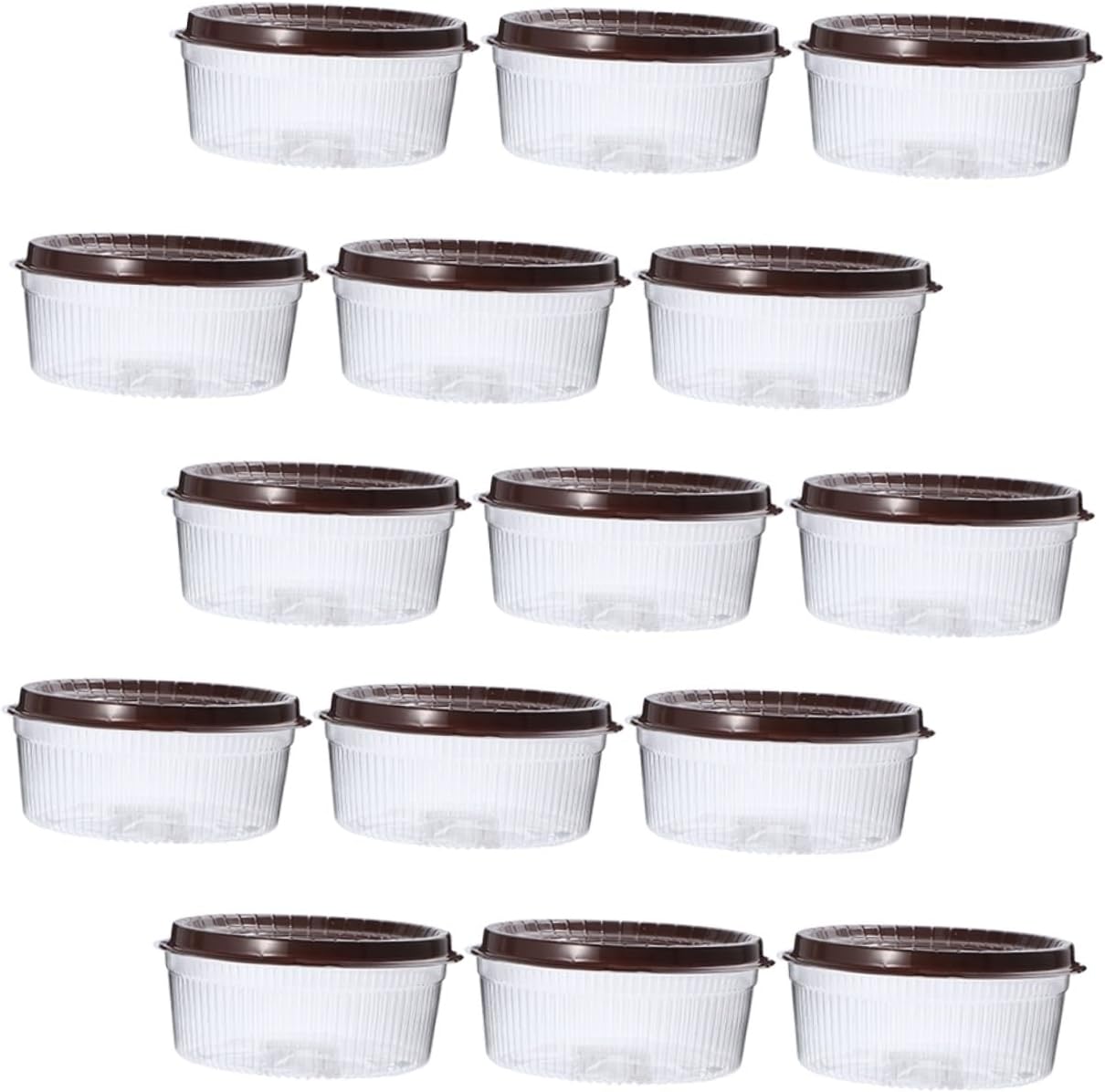 25pcs 8-inch Plastic Cake Boxes with Lids Cupcake Storage Containers Portable Food Packing for Parties and Baking