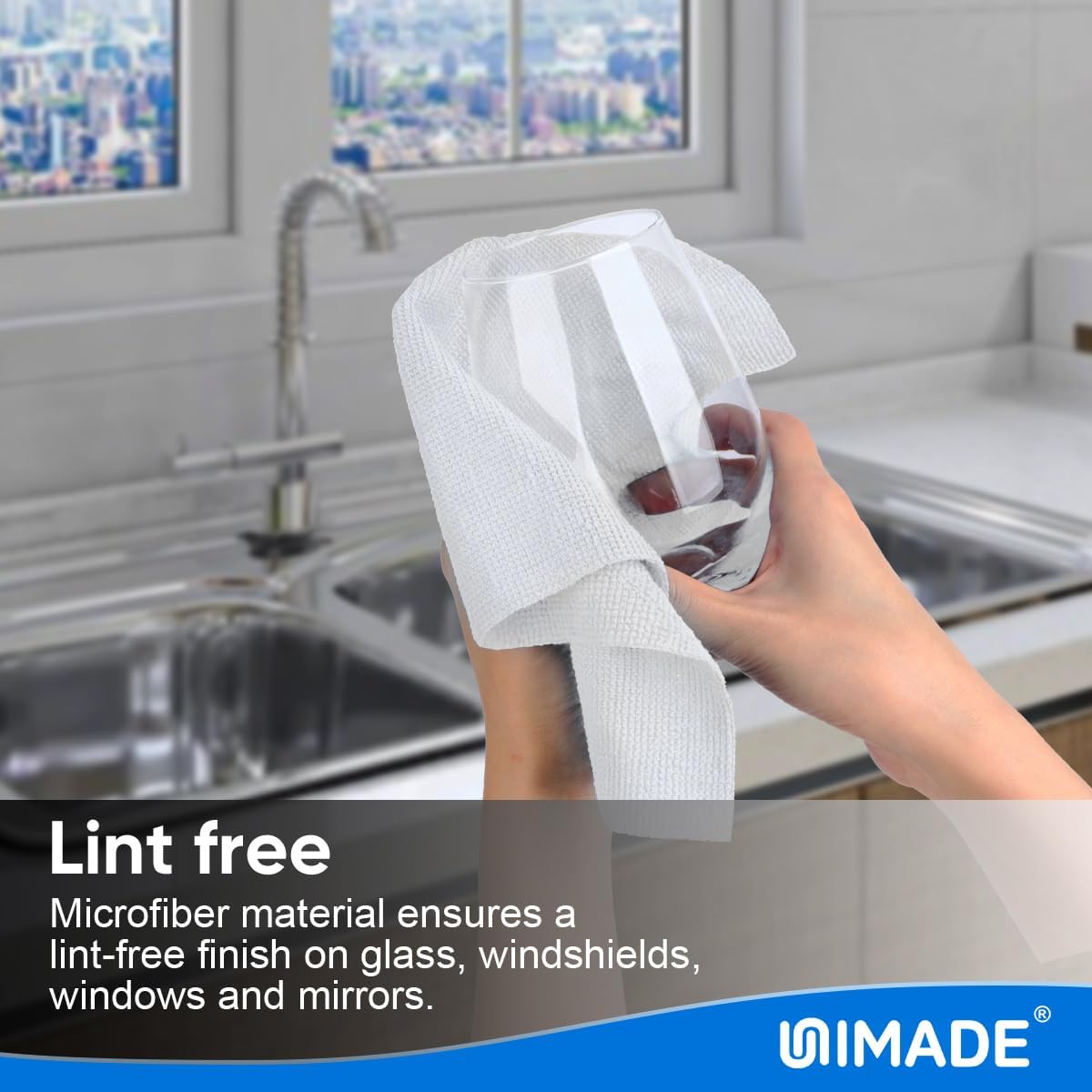 UNIMADE Shop Towels Rags, 150 Pack Reusable Shop Rags Bulk Microfiber Cleaning Cloth Lint Free Cleaning Towels for Car Kitchen Automotive Bar Mechanic Restaurant Garage, 11.5"x 11.5", White