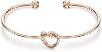 Vista 10 de PAVOI brazalete Bangle, nudo "amor eterno", ajustable, enchapado en oro 14 quilates Oro blanco