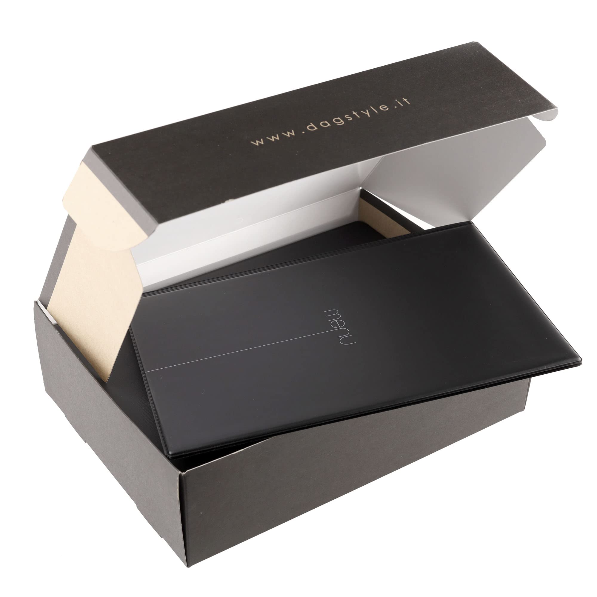 DAG STYLE Line Risto, Menü, speisekarten Restaurantbox 10 Stück, Format A4, PVC, Made in Italy, Plastiktüten, Schwarz