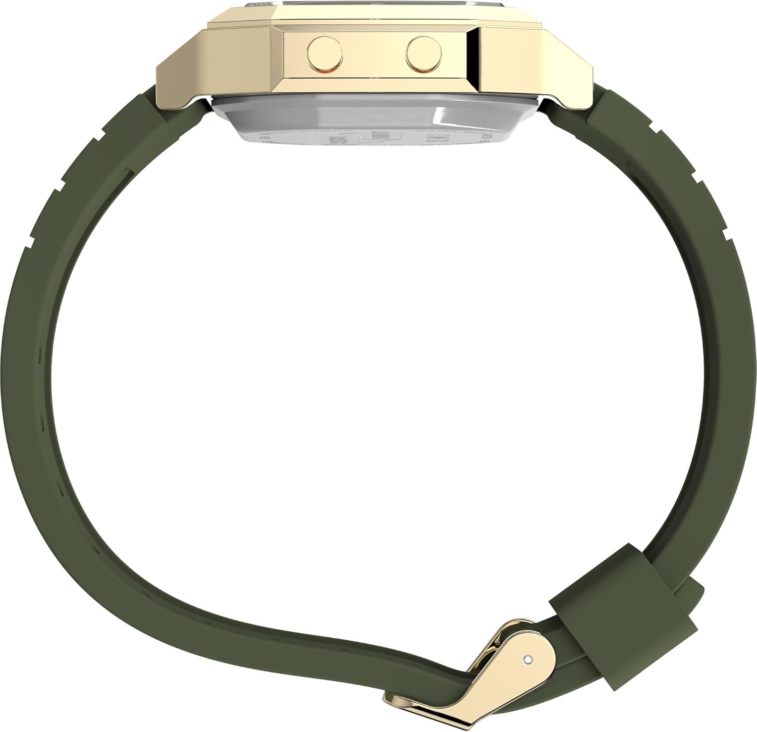 Timex Unisex Activity Tracker 40mm Watch - Green Strap Digital Dial Gold-Tone Case