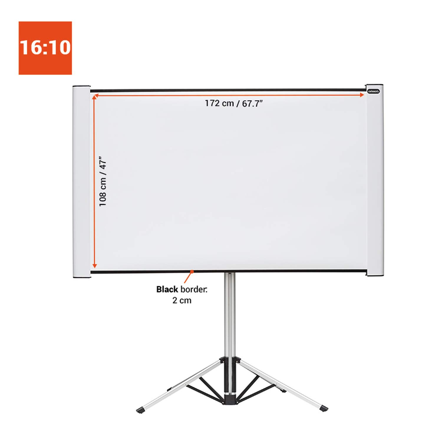 celexon Pantalla portátil Doble Formato y trípode Home Cinema/Business Mobil Expert - 4:3/16:10-172 x 108cm - 80"