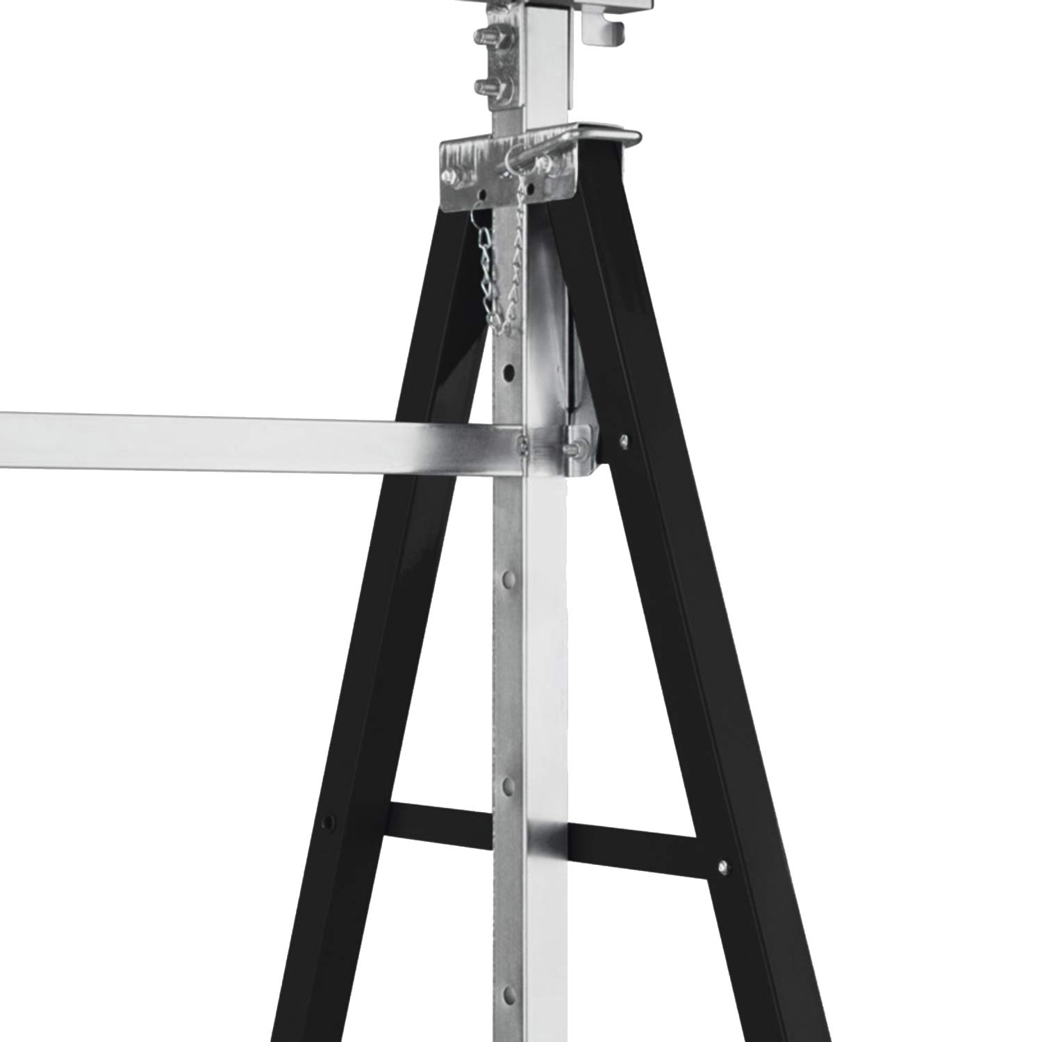 Fiqops Juego de 2 caballetes de trabajo, altura regulable, capacidad de carga de 200 kg, 7 niveles de altura regulable de 80 a 130 cm, caballete plegable estable para uso versátil (negro)