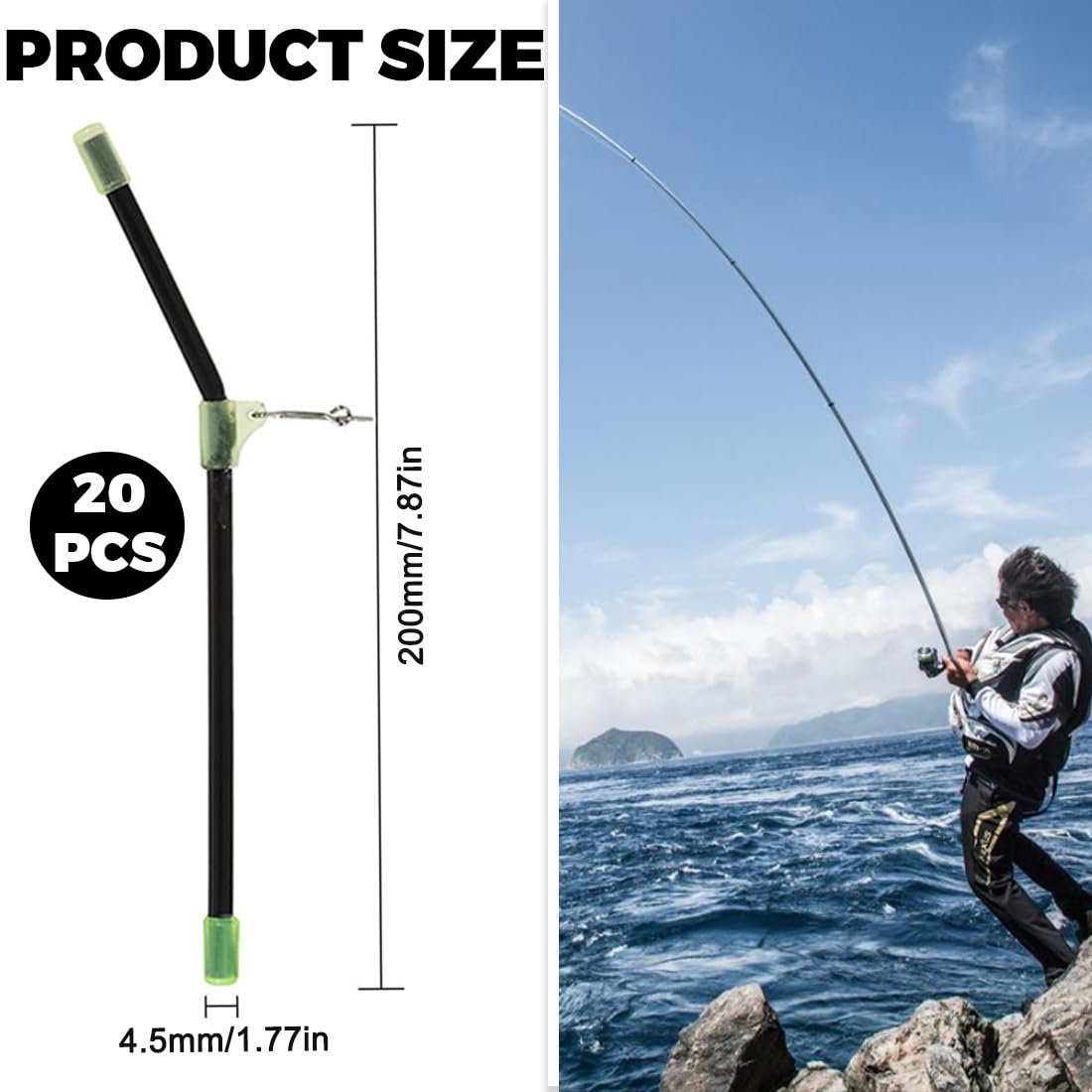 20 pezzi accessori per la pesca, braccio antigroviglio, braccio antigroviglio per la pesca, braccio antigroviglio per la pesca, leggero, durevole, riutilizzabile, adatto per la pesca