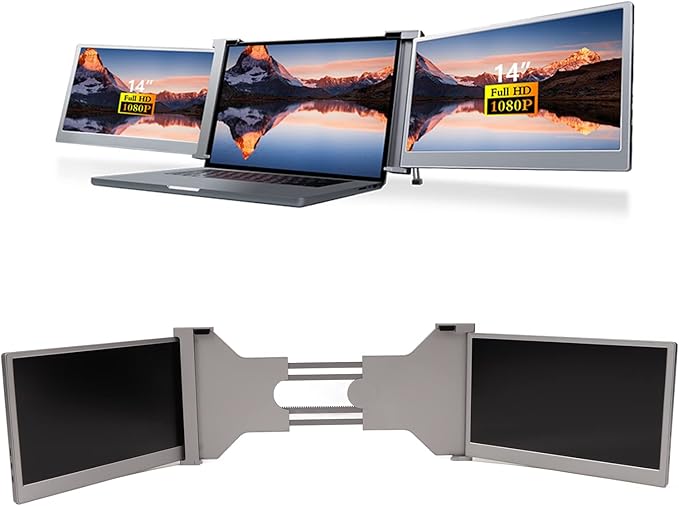 14 Inch Laptop Screen Extender, 1080P IPS Dual Screen Extension