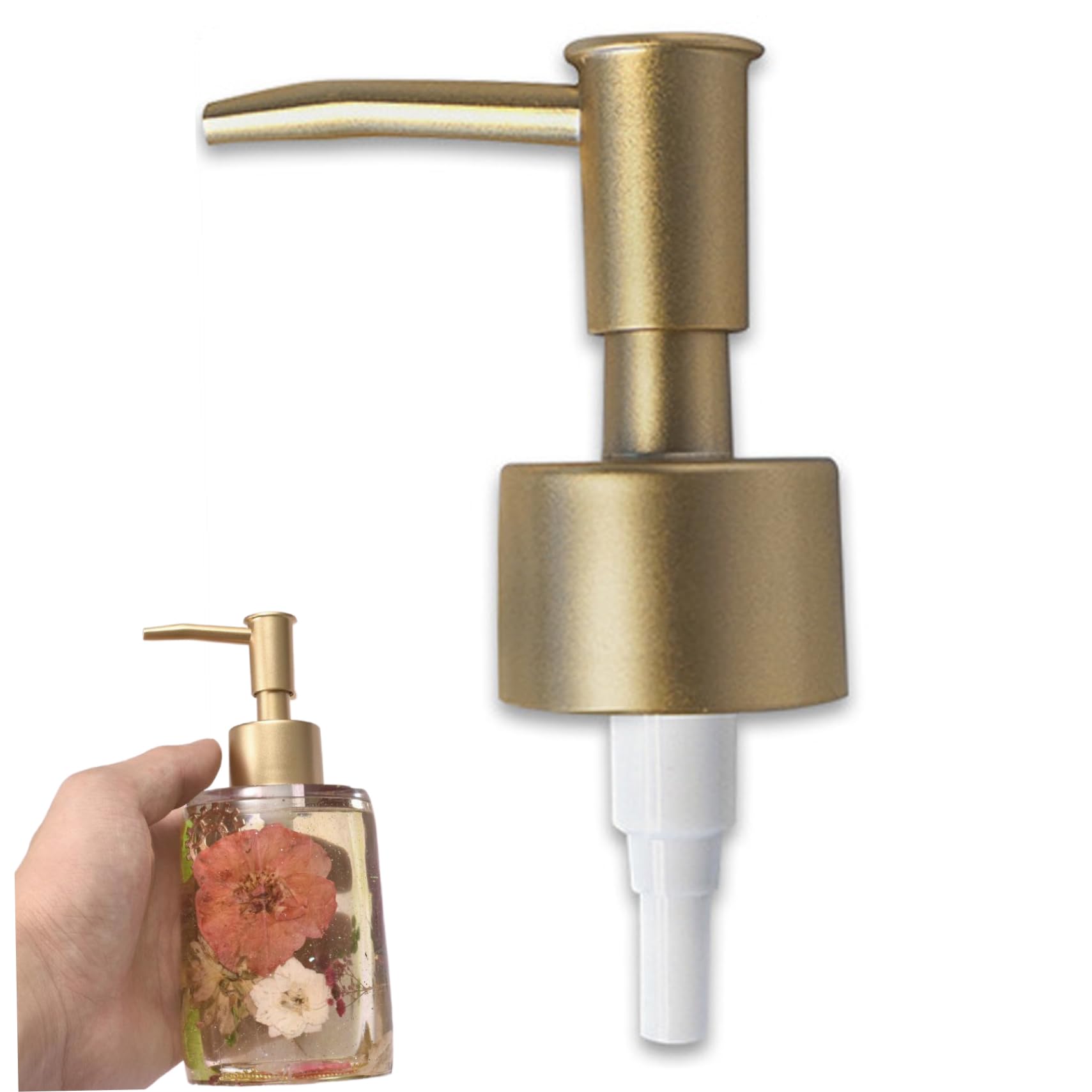 Monetais 1-Pack Brushed Gold Soap Dispenser Pump Replacement for Lotion Bottle, Brushed Gold