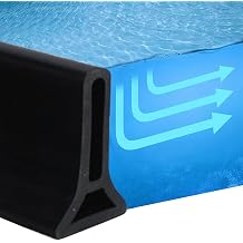 3FT Collapsible Shower Water Dam, Shower Threshold Water Stopper Barrier and Retention System and Keeps Water Inside Threshold Dry and Wet Separation Black, 3cm*5cm, 1M