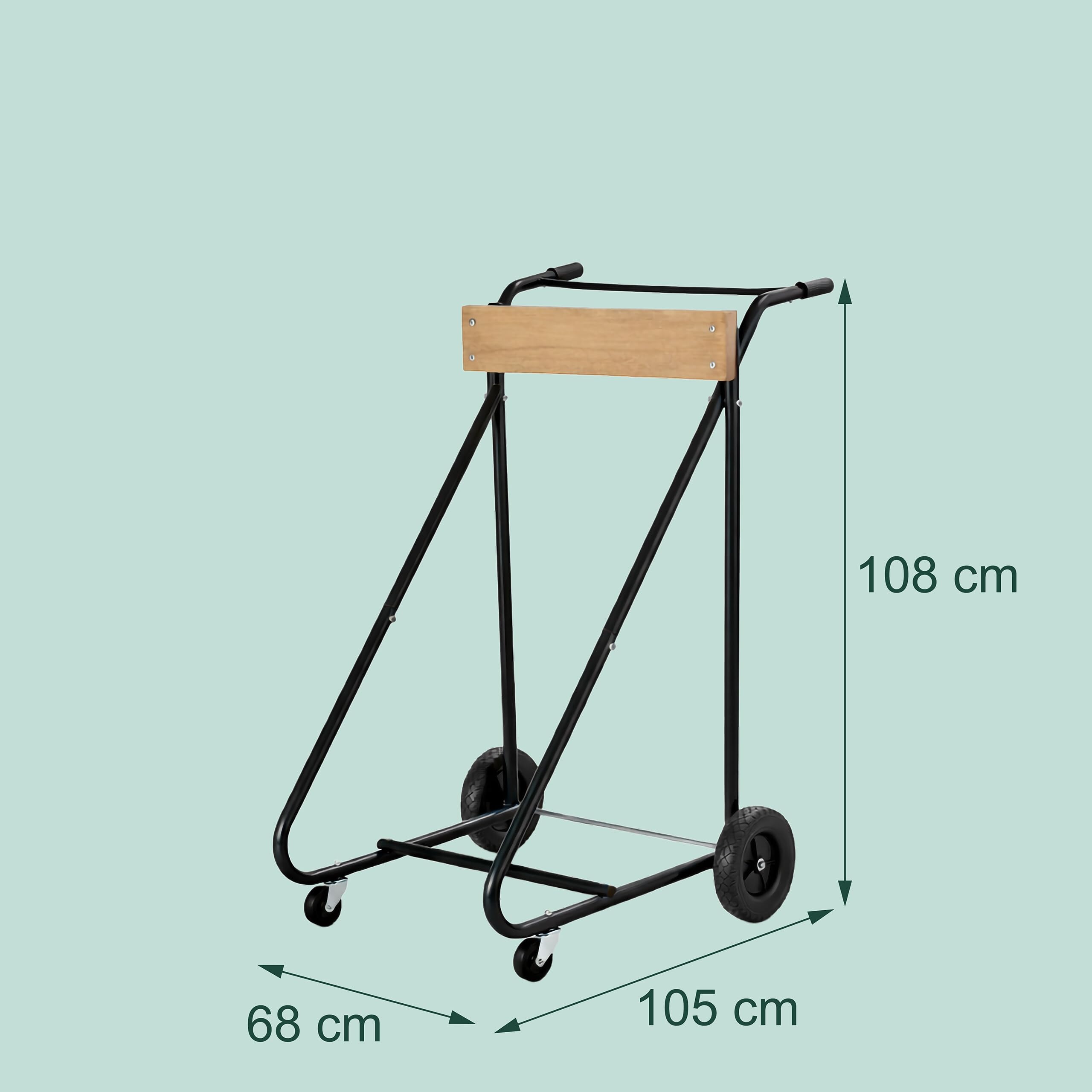 Relaxdays Cavalletto per motore fuoribordo, trasporto e stoccaggio, nero | Per gambo lungo fino a 150 kg, in acciaio