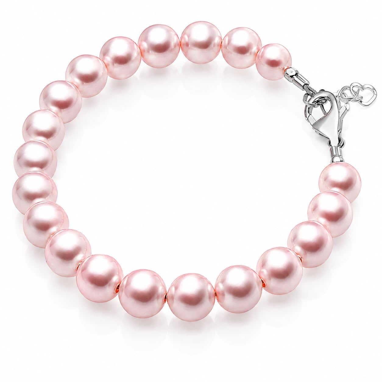 Baby Crystals Pink Pearl Bracelet for Girls | Flower Girl Birthday Jewelry