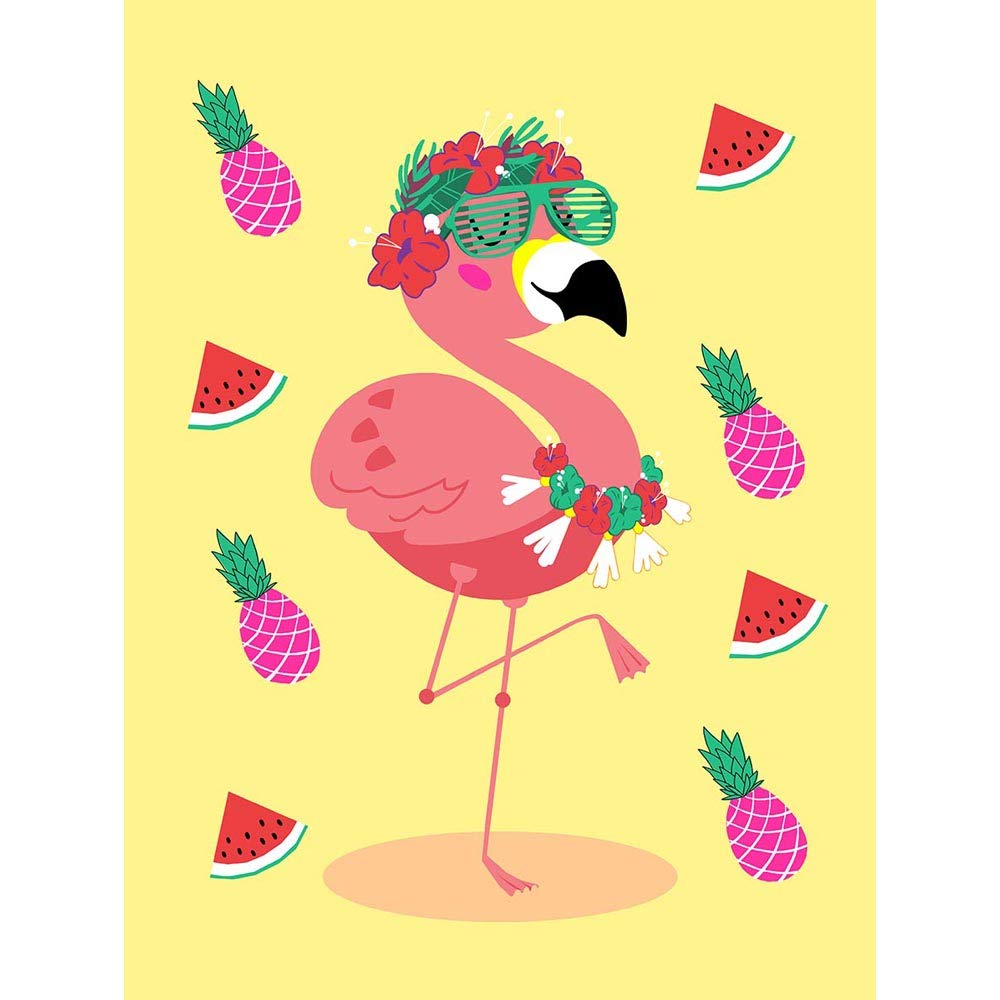 Wee Blue Coo Kawaii Flamingo Party Tropical Unframed Wall Art Print Poster Home Decor Premium