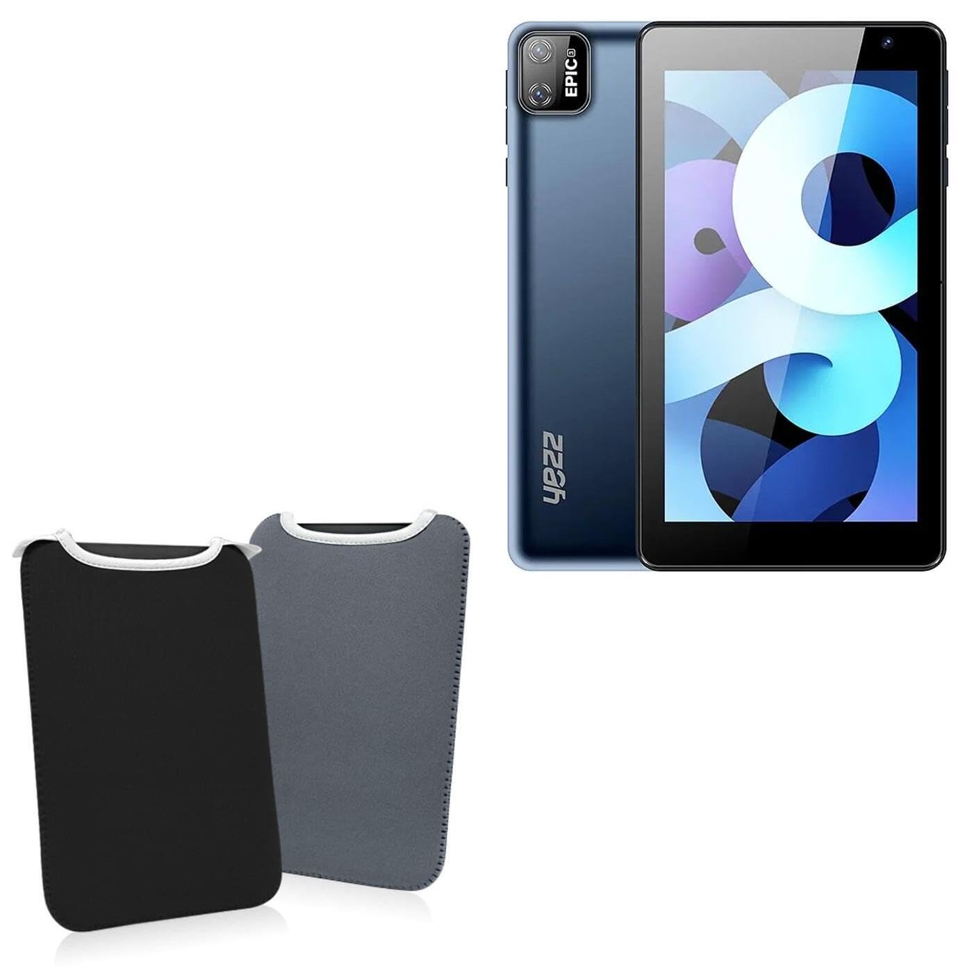 BoxWave Case Compatible with Yezz Epic 3 - SlipSuit, Soft Slim Neoprene Pouch Protective Case Cover - Jet Black/Charcoal Grey (Reversible)