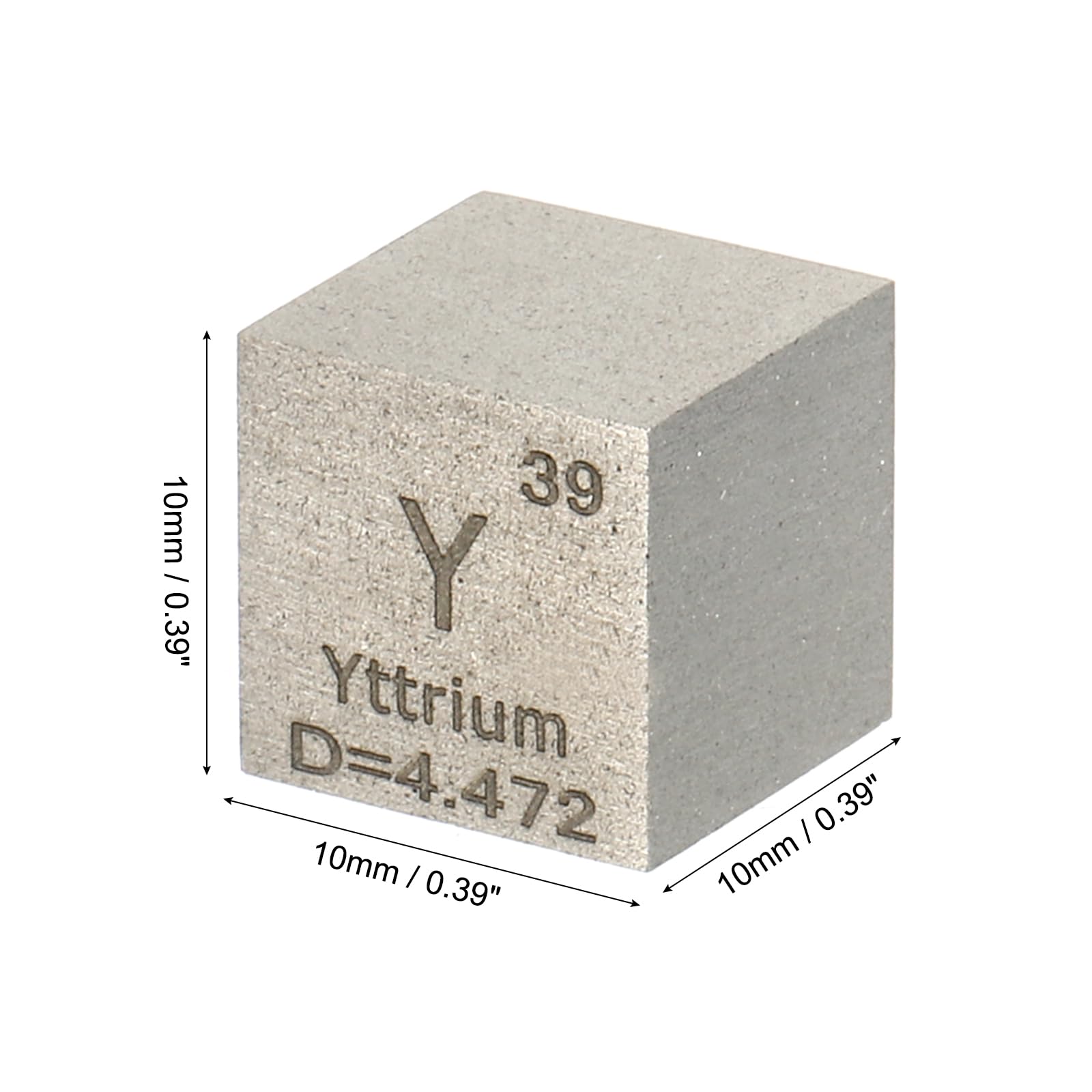 PATIKIL Yttrium-Cube, 10mm Y Density Cube High Density Element Cube Unique Metal Cube Periodic Table of Elements Collections Lab Experiment Teacher Scientific Classes