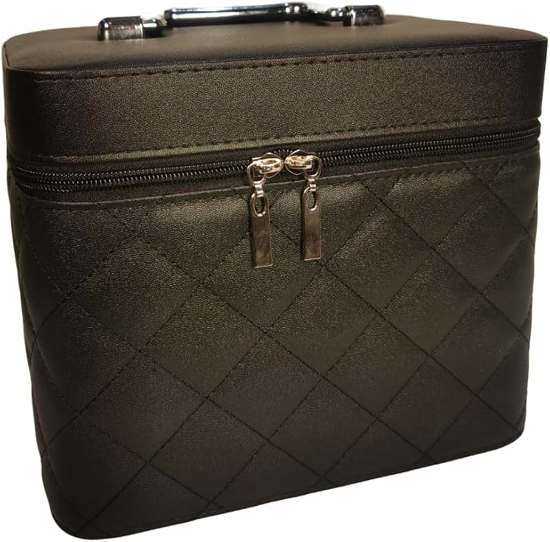 Estojo de viagem para peruca FASHION DO preto com suporte ajustável de veludo e espuma, 20,32 x 20,32 x 11,43 cm