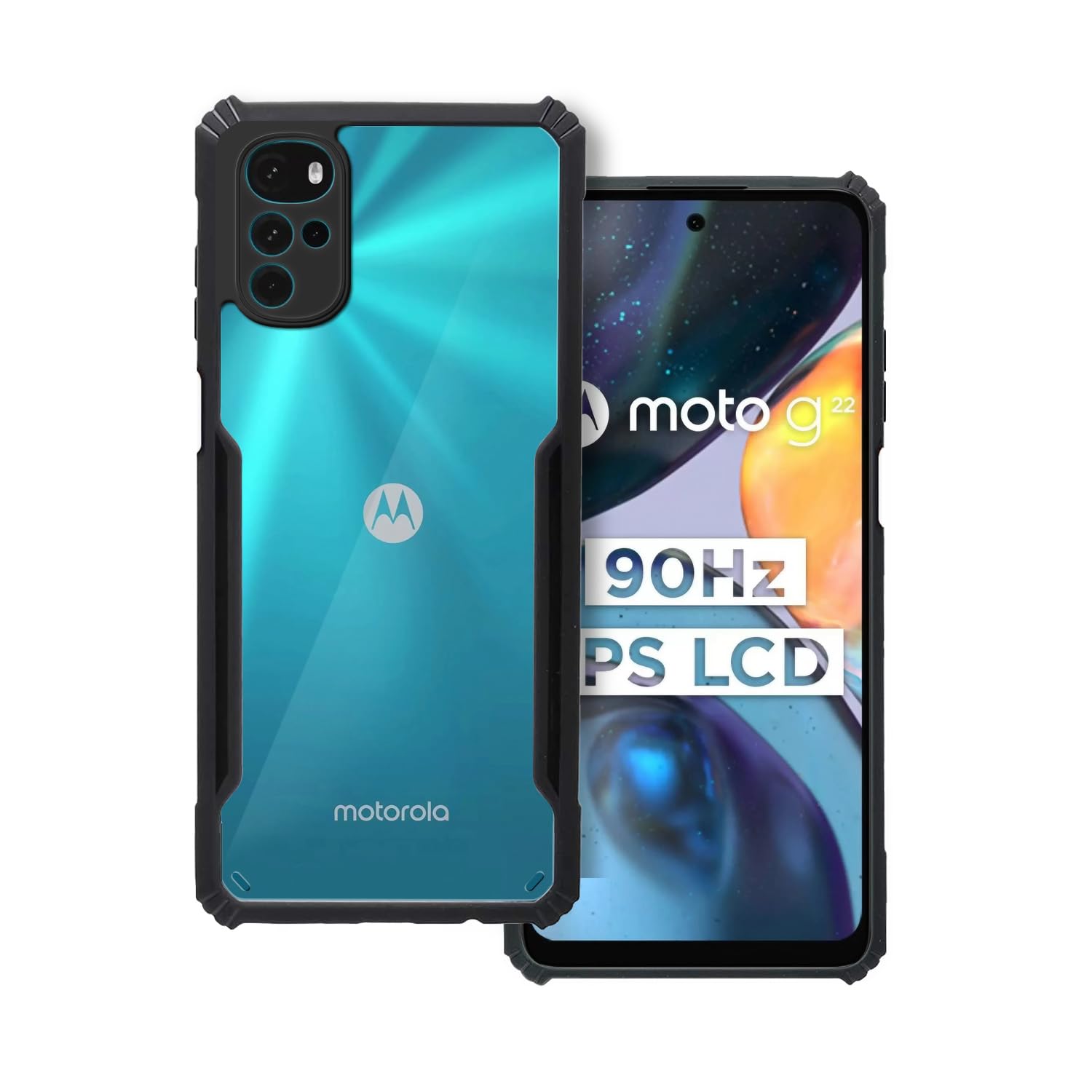 Plus 360 Degree Protection Black Border Back Cover for Motorola Moto G22 - Black (B0CP7YWFH9) Amazon Price History, Amazon Price Tracker