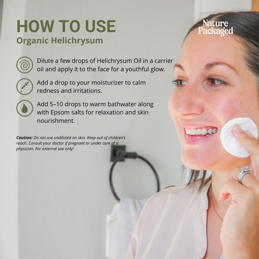 Organic Helichrysum Essential Oil - Helichrysum Essential Oil to Support Healthy Skin and Natural Recovery - Bulk Oils Available for Aromatherapy and Natural Skin Products - 8oz