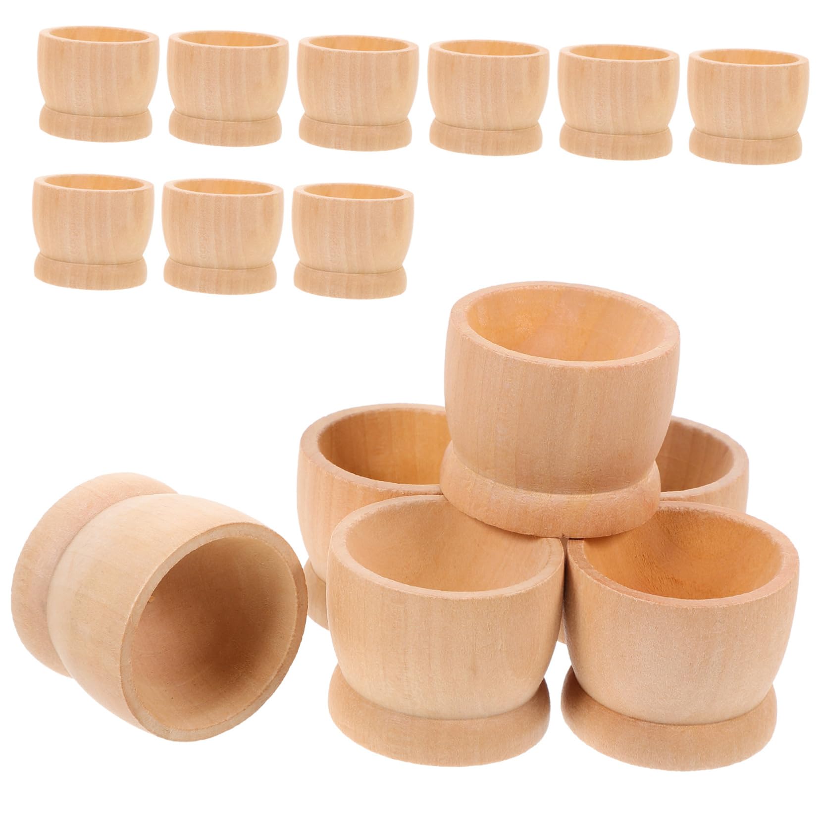SEWACC 45pièces Support à Œufs Bois Naturel Lot de Coquetiers pour Décoration De Pâques Base Bois pour De Pâques Accessoire De Fête Charmant Et Pratique