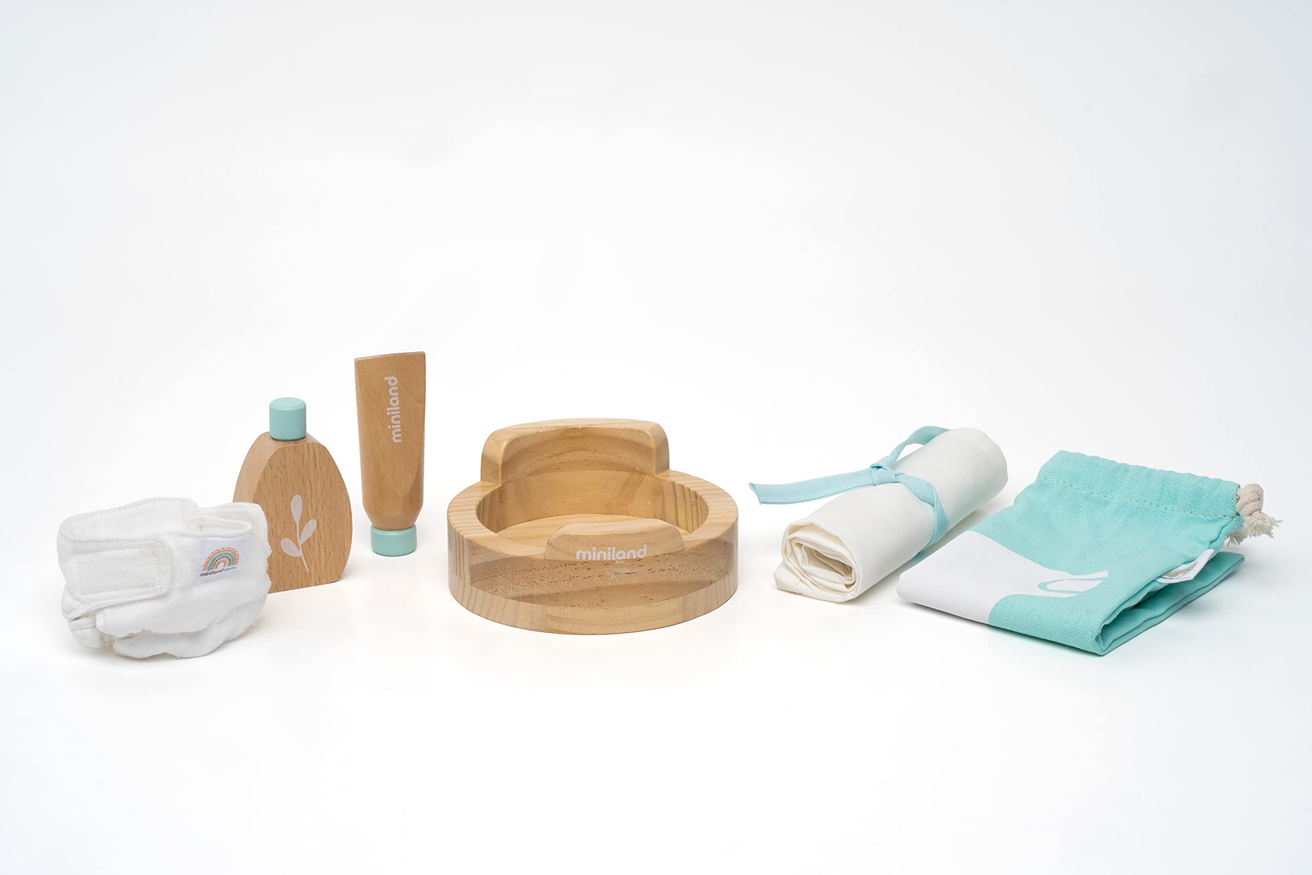 Miniland Doll Wooden Care Set - Quality, ECO, Imaginative