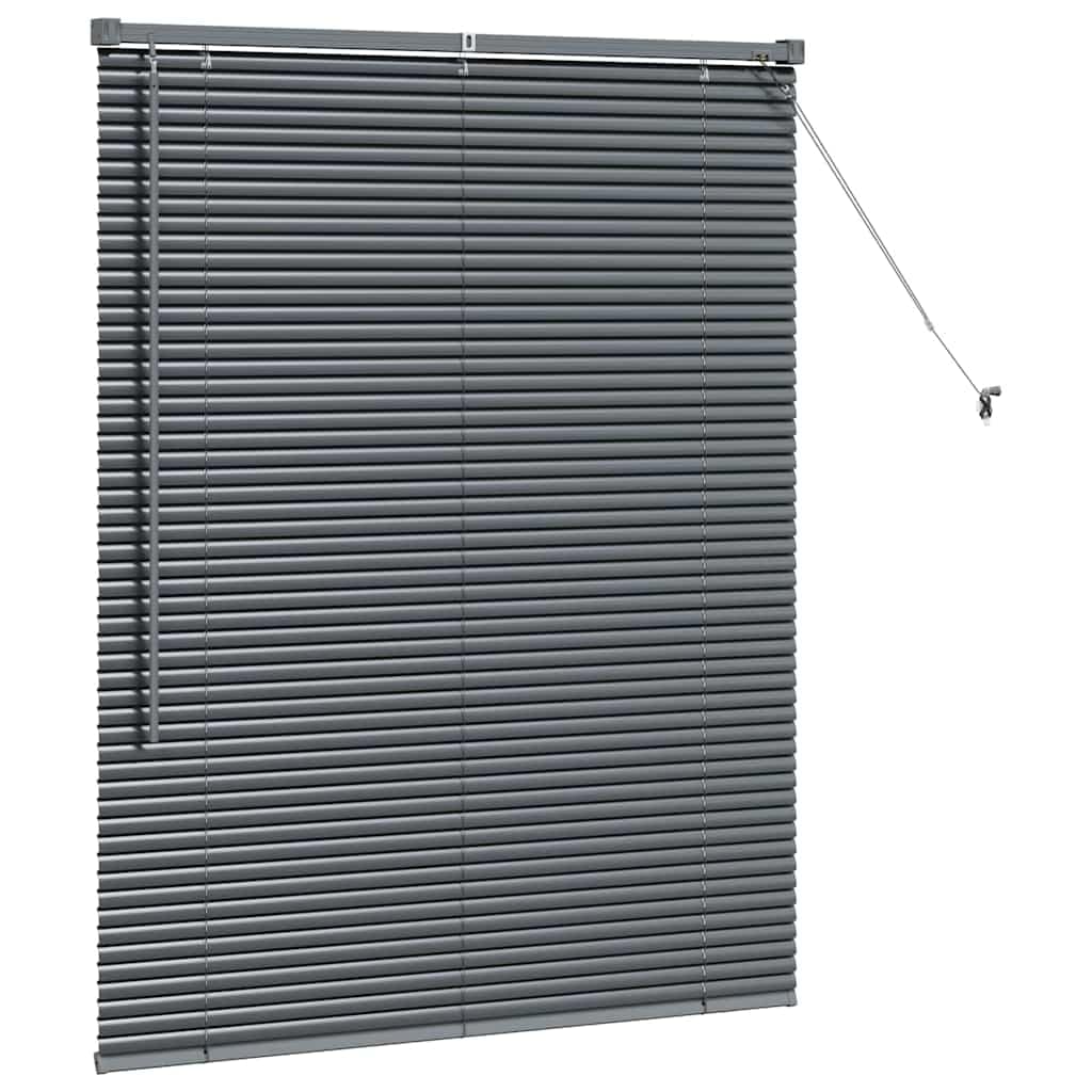 Store Vénitien Aluminium Gris Foncé 130 x 105 cm, Store Fenêtre Intérieur pour Salon, Cuisine et Bureau, Brise-Vue Réglable avec Cordon de Tirage et Clip Sécurité