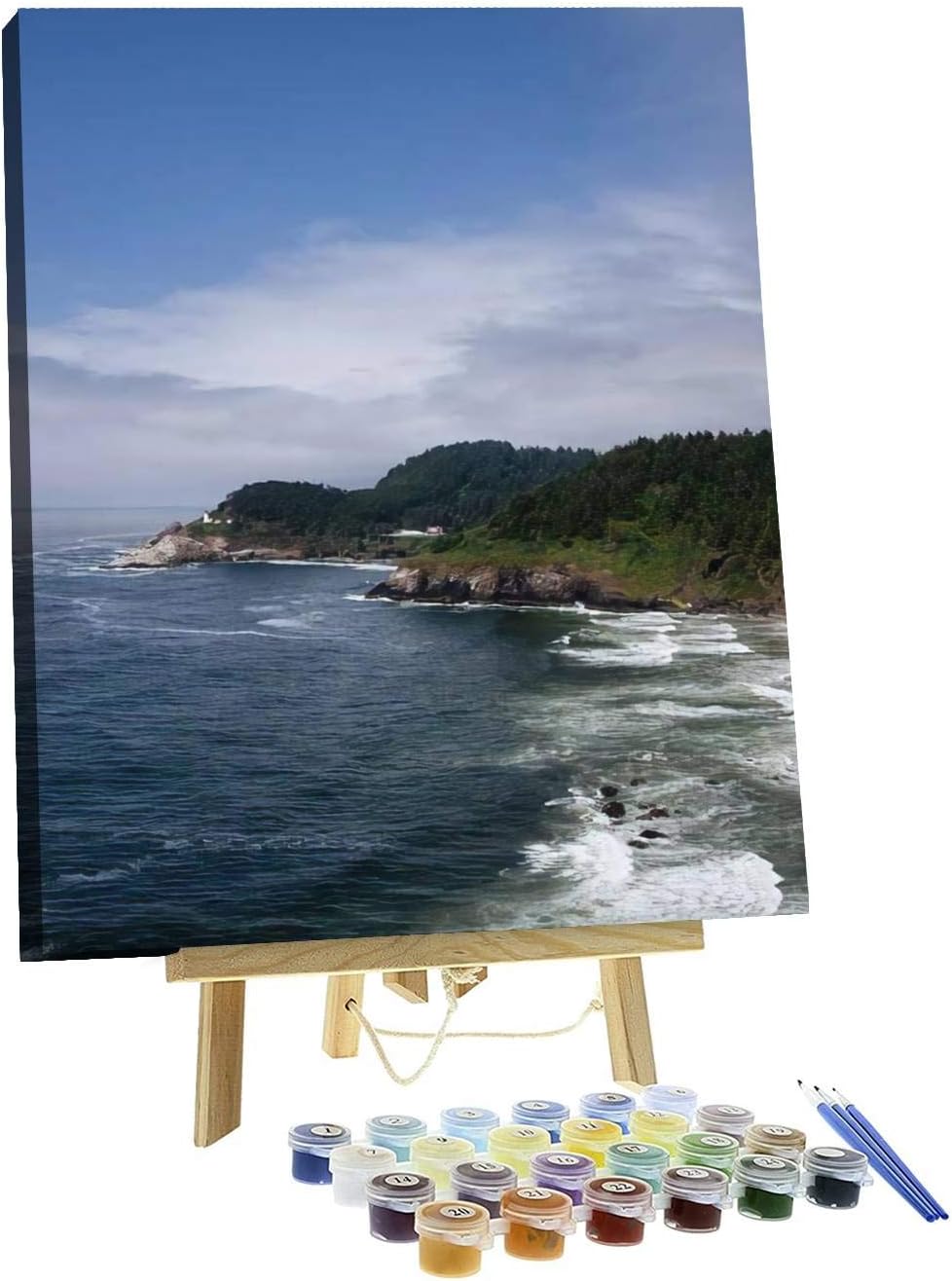 Raw Canvas For Painting WUIVCTR DIY Paint By Numbers Cuyahoga Valley National Park Canvas Painting Set With Acrylic Pigment Paintbrush For Adults Beginners Artwork Gift 16"x20 Valentines Sip And Paint Kit