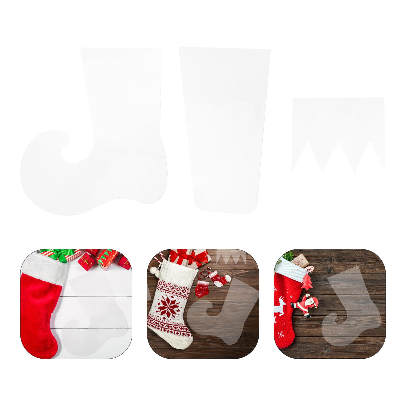 WRITWAA 15 Pezzi Template per Calza Natalizia in Acrilico per Patchwork e